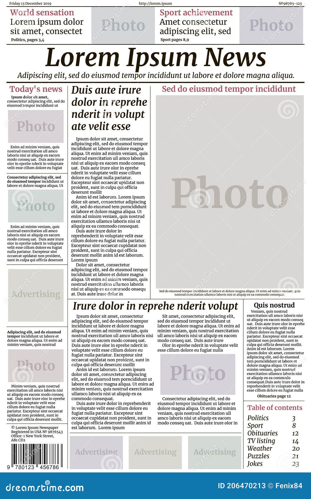 Modelo De Vetor De Layout De Jornal Ilustração do Vetor - Ilustração de anuncie, papel: 206470213 Modelo De Vetor De Layout De Jornal Ilustração do Vetor - Ilustração de anuncie, papel: 206470213