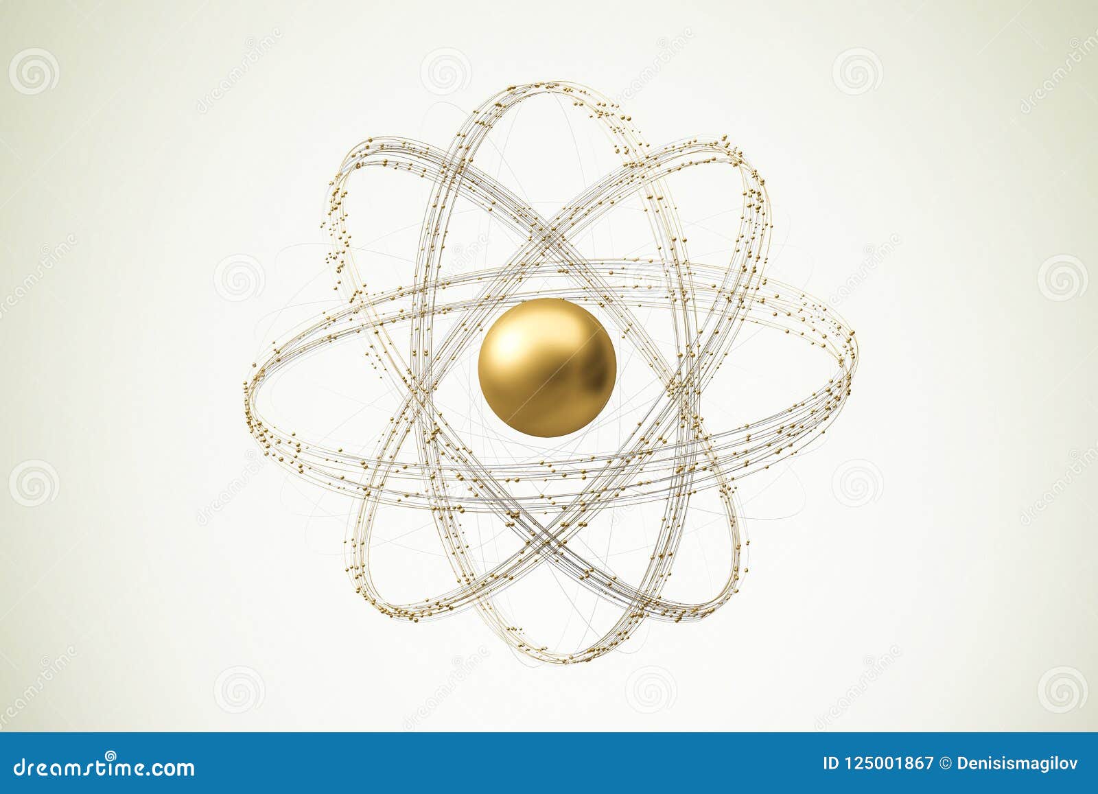 Modelo Del átomo Del Oro Sobre Fondo Blanquecino Stock de ilustración -  Ilustración de espacio, color: 125001867