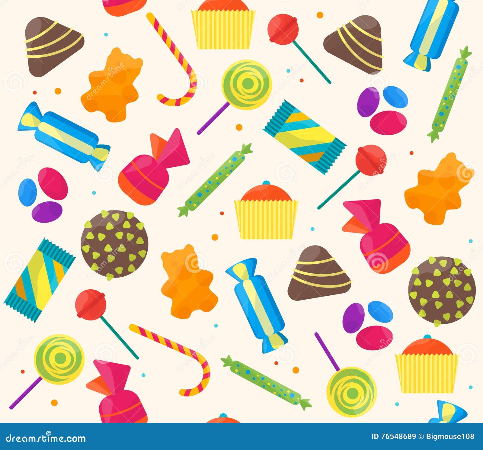 Modelo Dulce Del Fondo De Los Caramelos Vector Ilustración del Vector