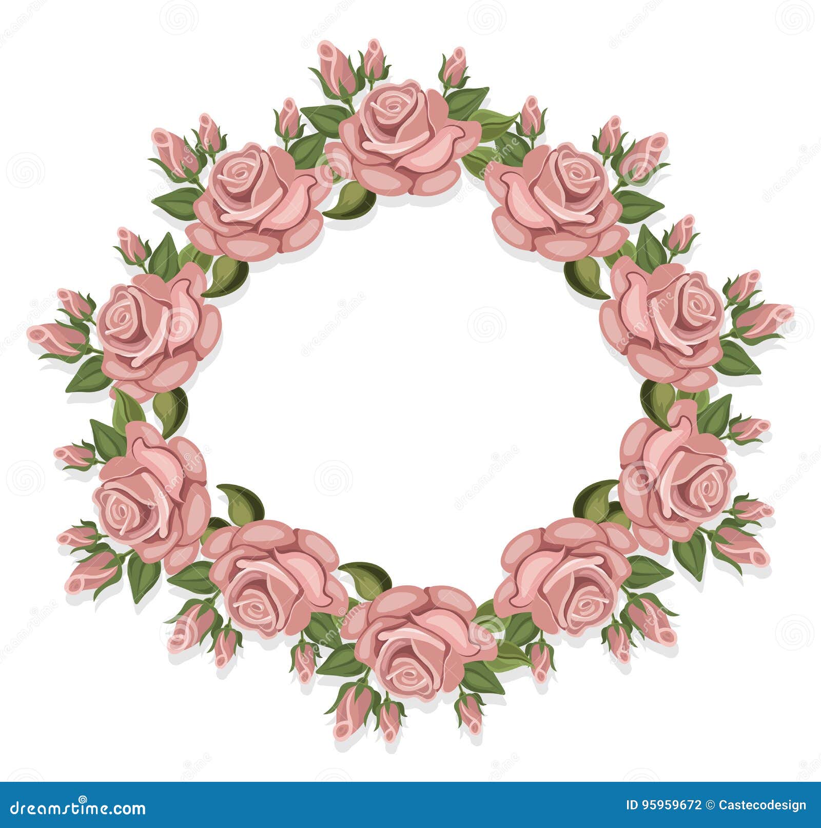 Modelo Floral De Las Rosas Del Verano Del Vector De La Corona De Las Del Vintage Ilustración Mano Ilustración del Vector - Ilustración de lindo, fondo: