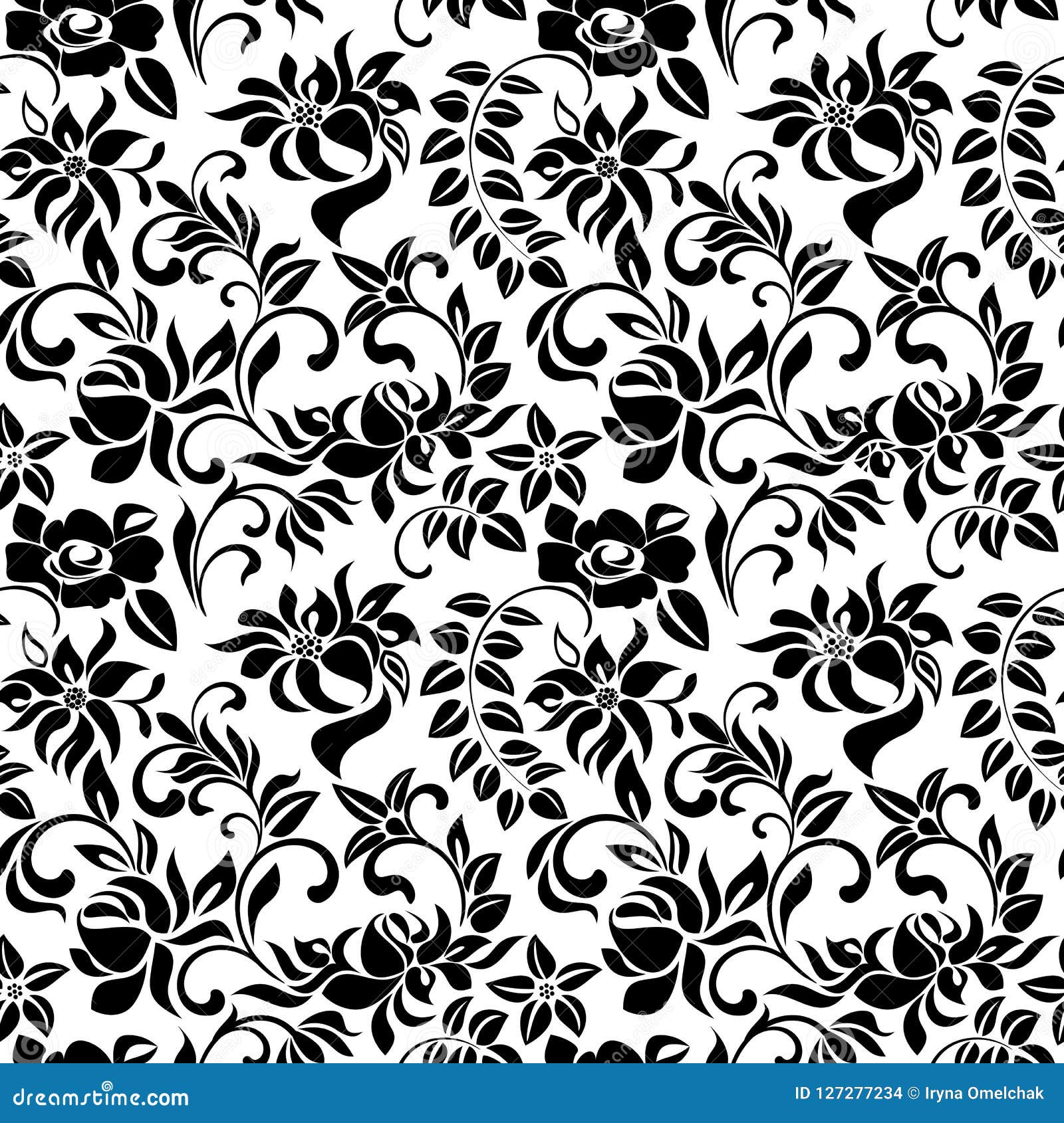 Modelo Inconsútil Con Las Flores Negras En Un Fondo Blanco Ilustración del Vector - Ilustración de tela, contorno: 127277234 Modelo Inconsútil Con Las Flores Negras En Un Fondo Blanco Ilustración del Vector - Ilustración de tela, contorno: 127277234