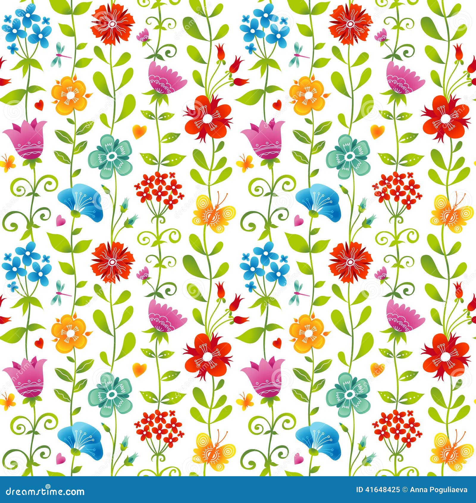 Modelo Inconsútil De La Primavera Brillante Con Las Flores Ilustración del  Vector - Ilustración de persa, colorido: 41648425