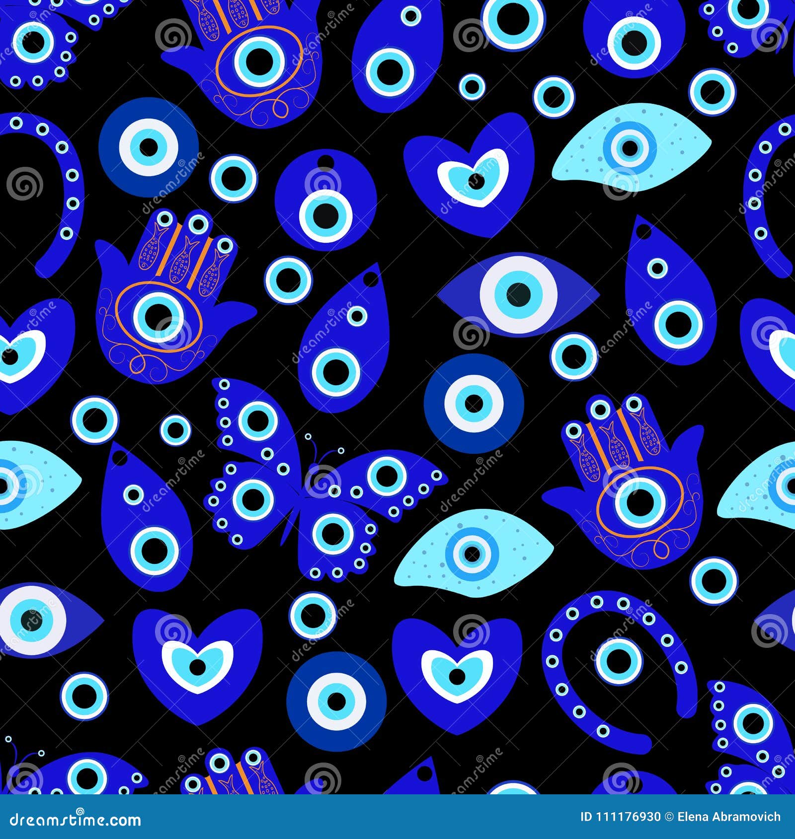 Modelo Inconsútil De Los Amuletos Turcos - Ojos Azules Ilustración del  Vector - Ilustración de amuletos, aislado: 111176930