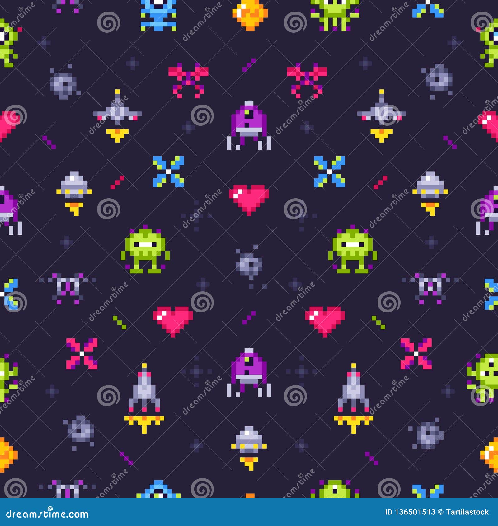 Modelo Inconsutil De Los Viejos Juegos Juego Retro Pixeles Videojuego Y Ejemplo Del Fondo Del Vector De La Arcada Del Arte Del P Ilustracion Del Vector Ilustracion De Extranjero Monstruo 136501513