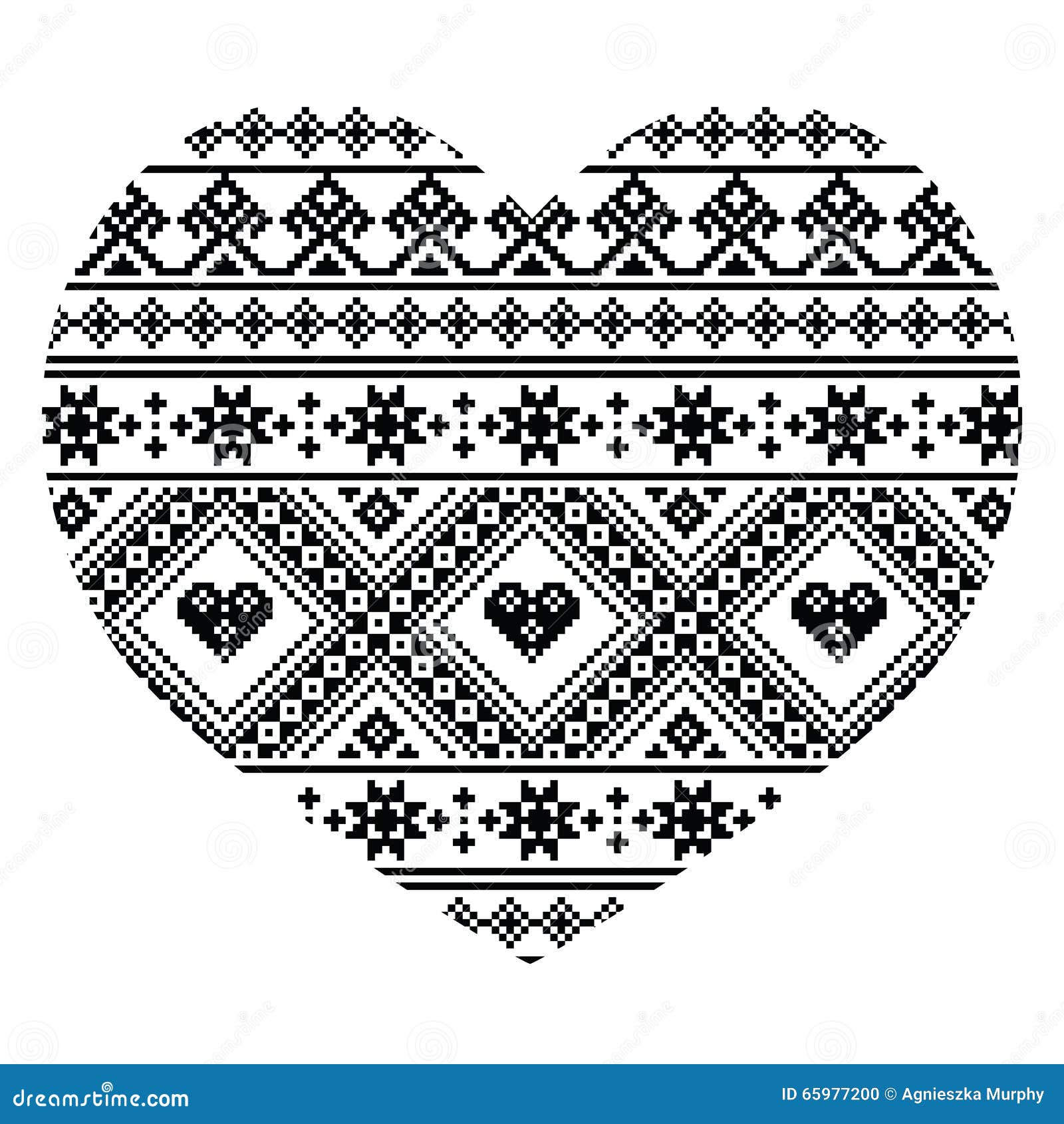 Сердце с белорусским орнаментом