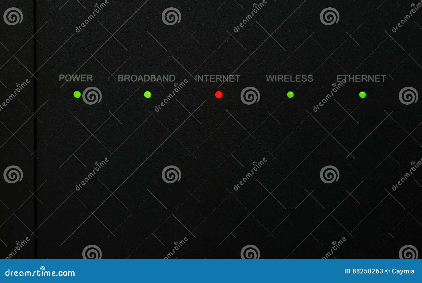 Modem Showing Red Light Indicating No Connection. Stock Image