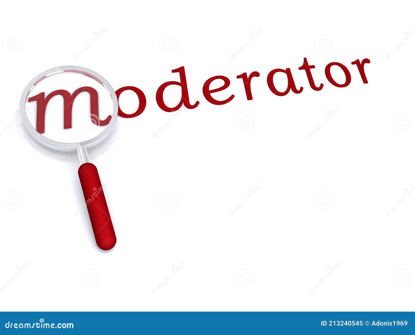 Moderator with Magnifying Glass Stock Illustration - Illustration of