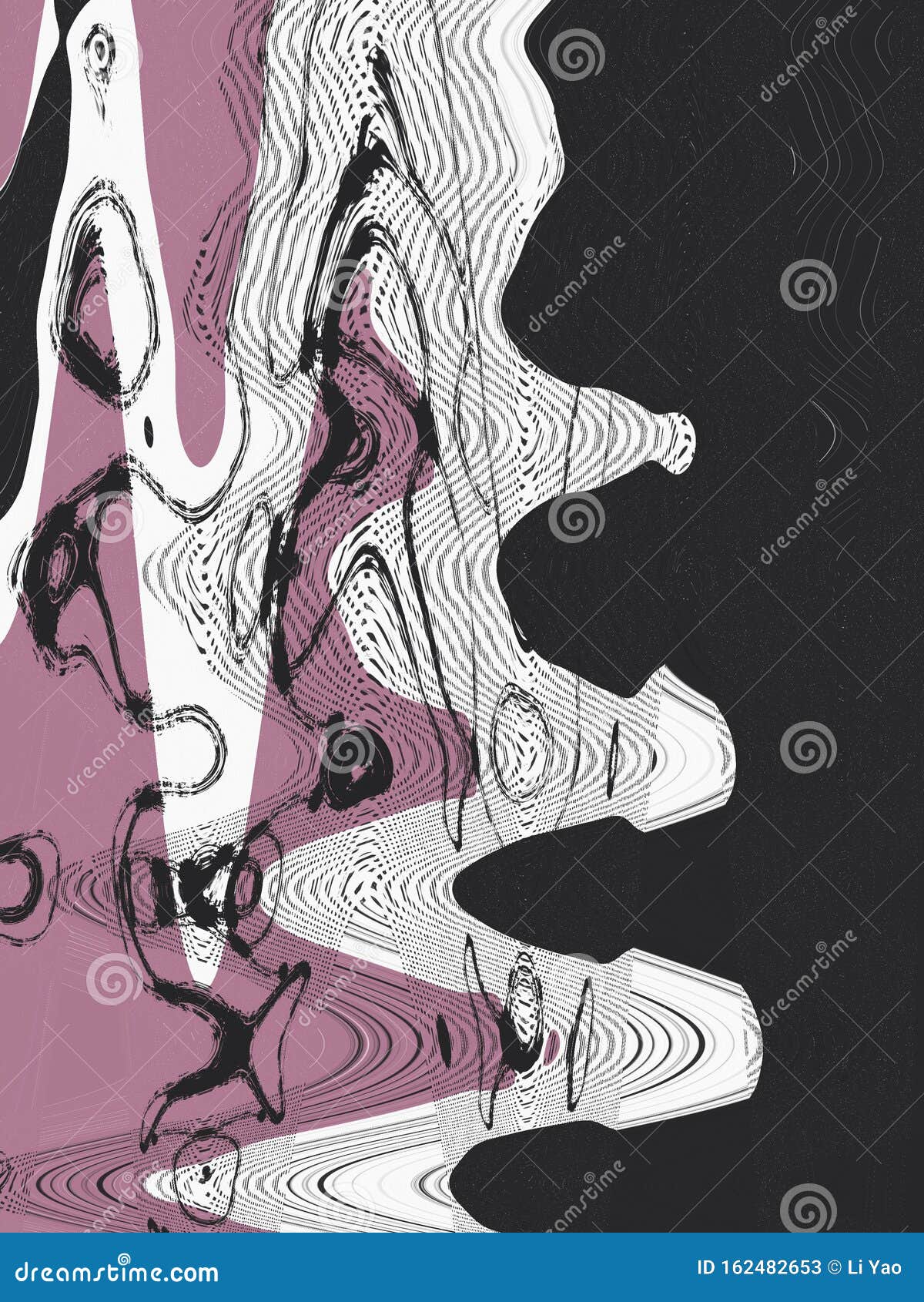 Modern Abstract Art Pattern with Streamlined Curves Stock