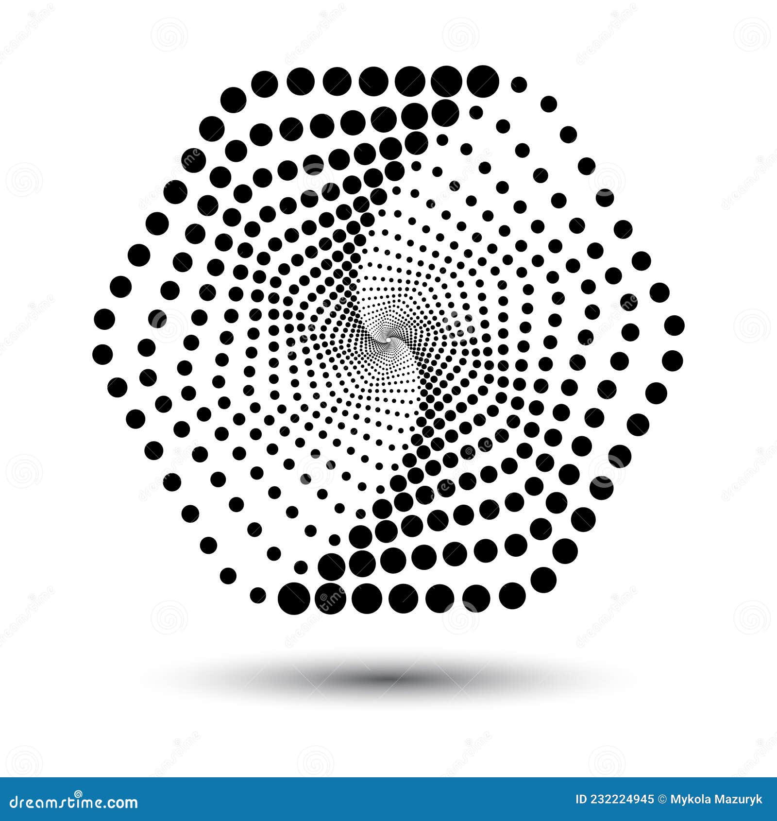 modern abstract background. halftone dots in hexagone form. round logo.  dotted frame.   or icon