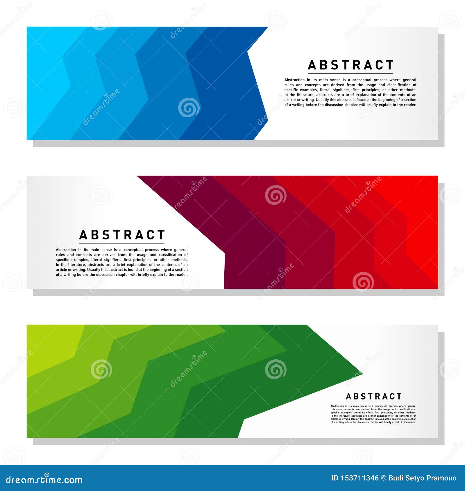 Modern Abstract Banner Set. Cool Gradient Shapes Composition. Eps10