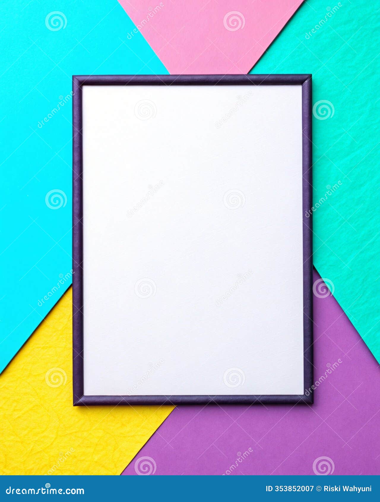 modern abstract border  with paper texture and vibrant carnival palette