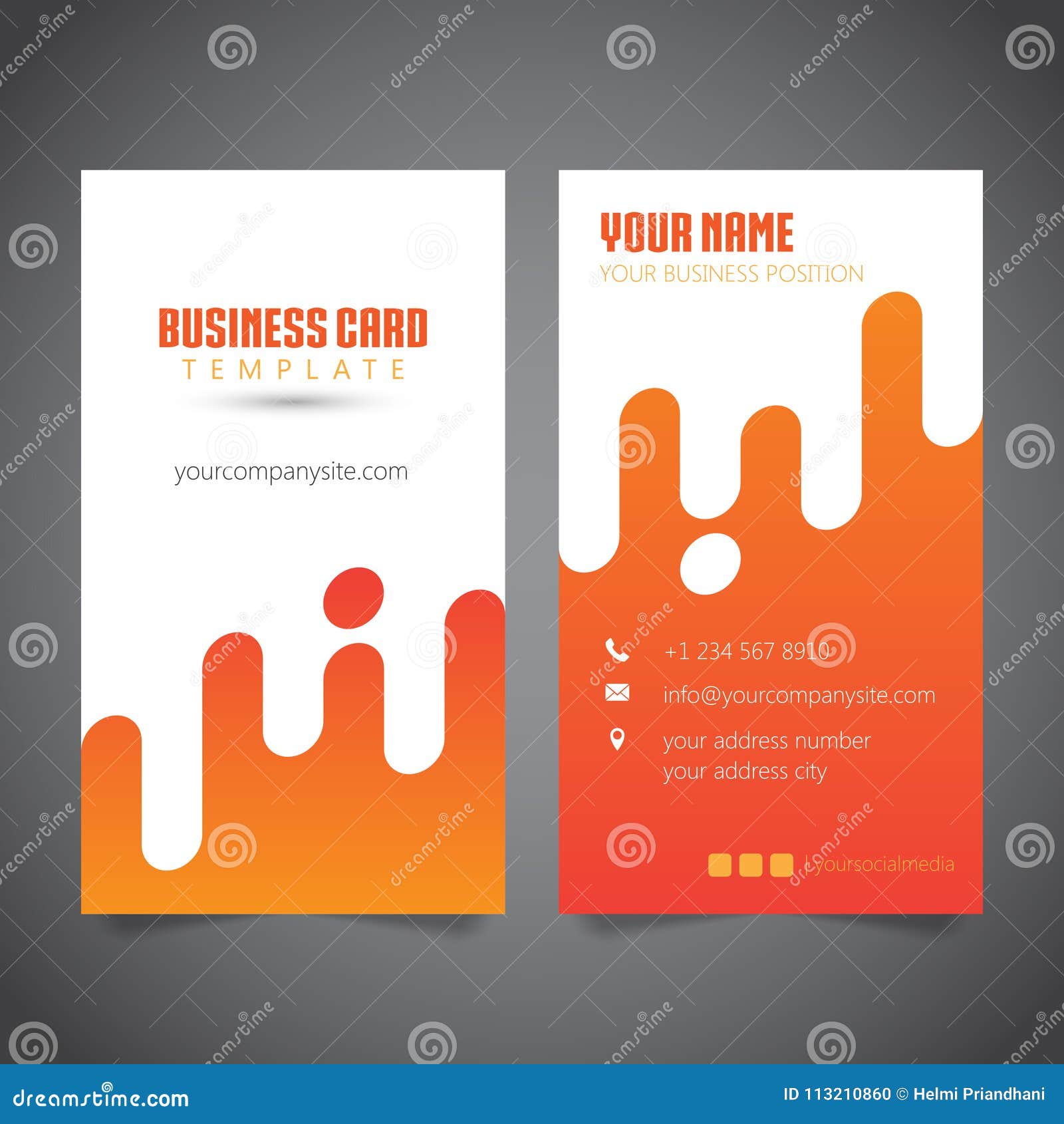 Modern Abstract Business Card Design 2 Sided Stock Vector Illustration Of Simple Dark