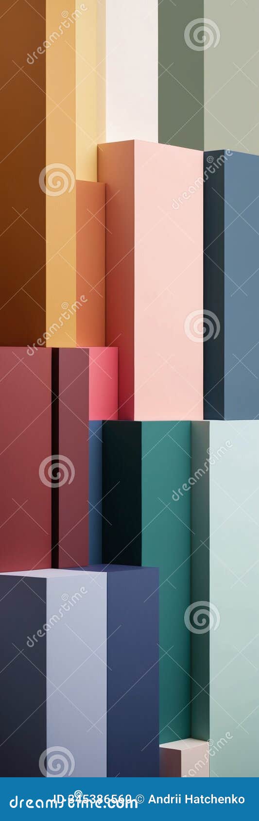 modern abstract color blocks stacked vertically in harmonious shades