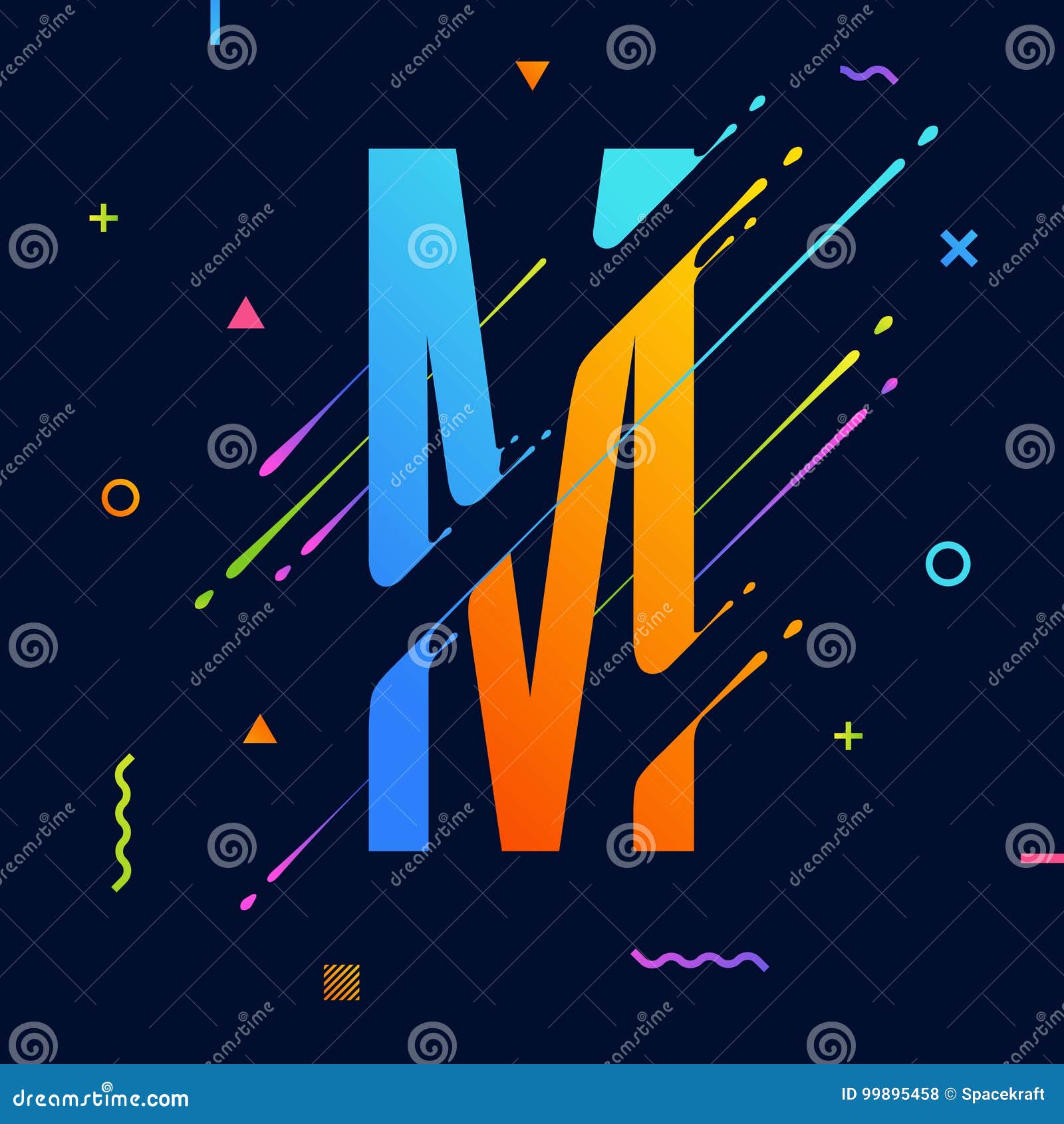 Modern Abstract Colorful Alphabet With Minimal Design Letter M Abstract Background With Cool Bright Geometric Elements Stock Vector Illustration Of Background Book 99895458