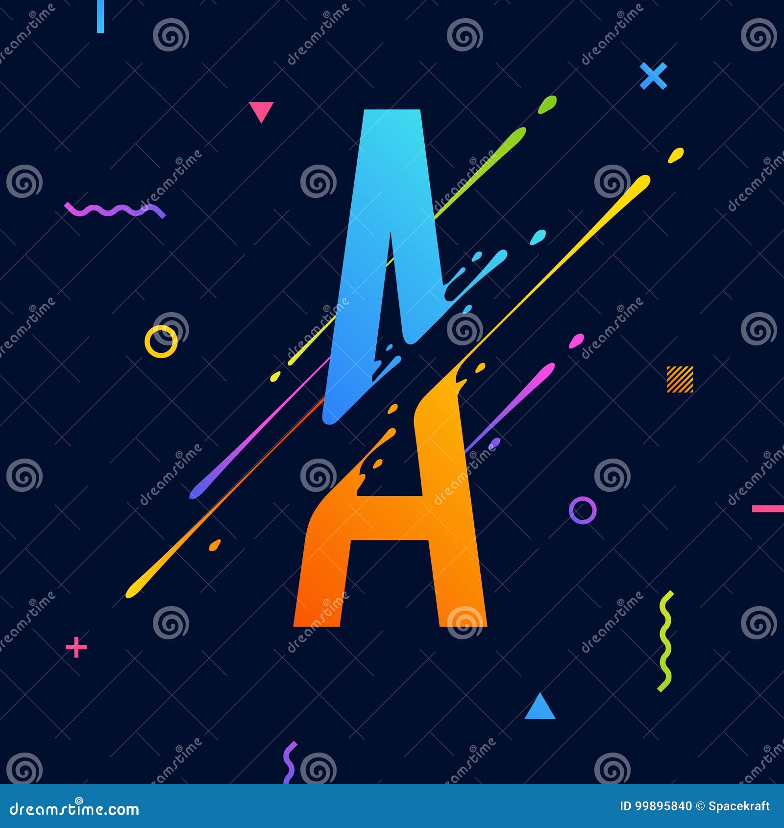 Modern Abstract Colorful Alphabet with Minimal Design. Letter a. Abstract  Background with Cool Bright Geometric Elements Stock Vector - Illustration  of bright, cool: 99895840
