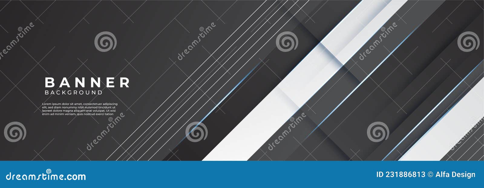 Modern Abstract Dark Black Banner Background Stock Vector