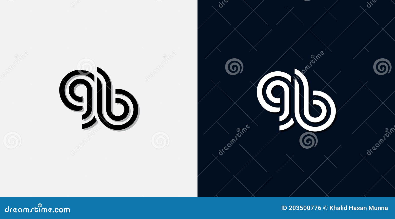 modern abstract initial letter gb logo
