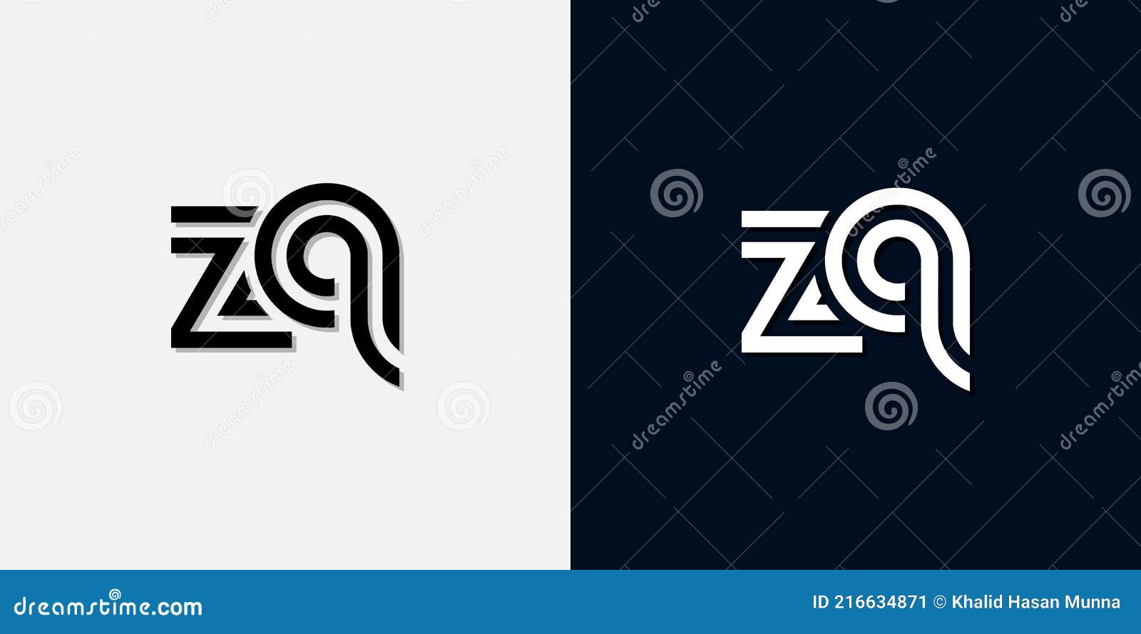 Modern Abstract Initial Letter Zq Logo Stock Vector Illustration Of