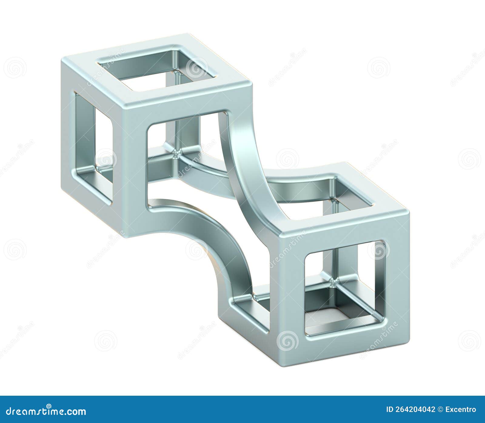 Modern abstract sculpture stock illustration. Illustration of glossy