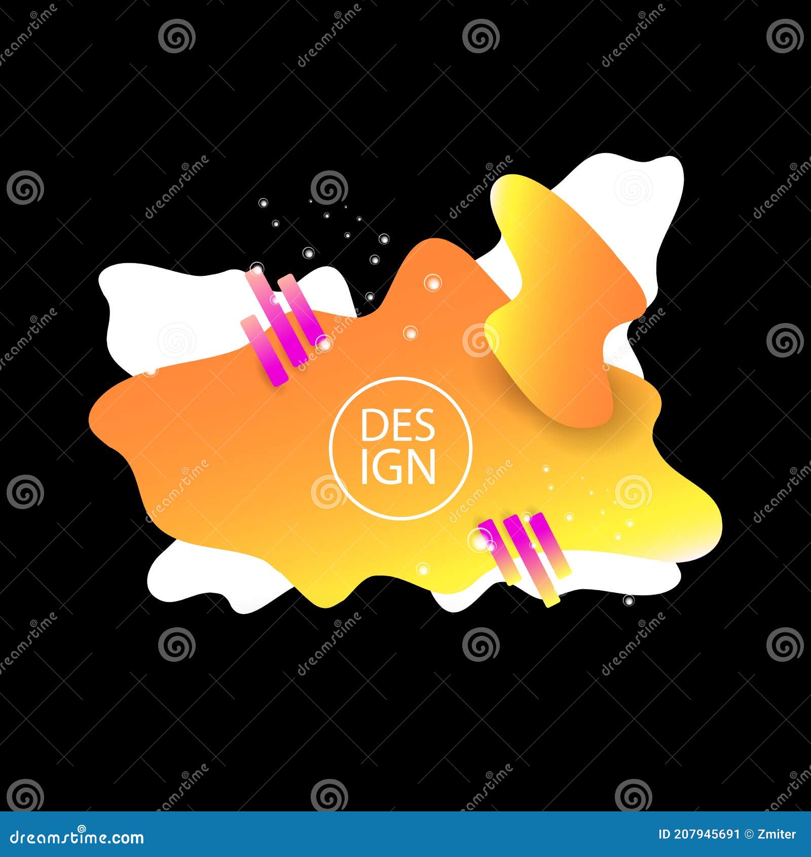 Modern Abstract Vector Orange Banner on Solid Black Background