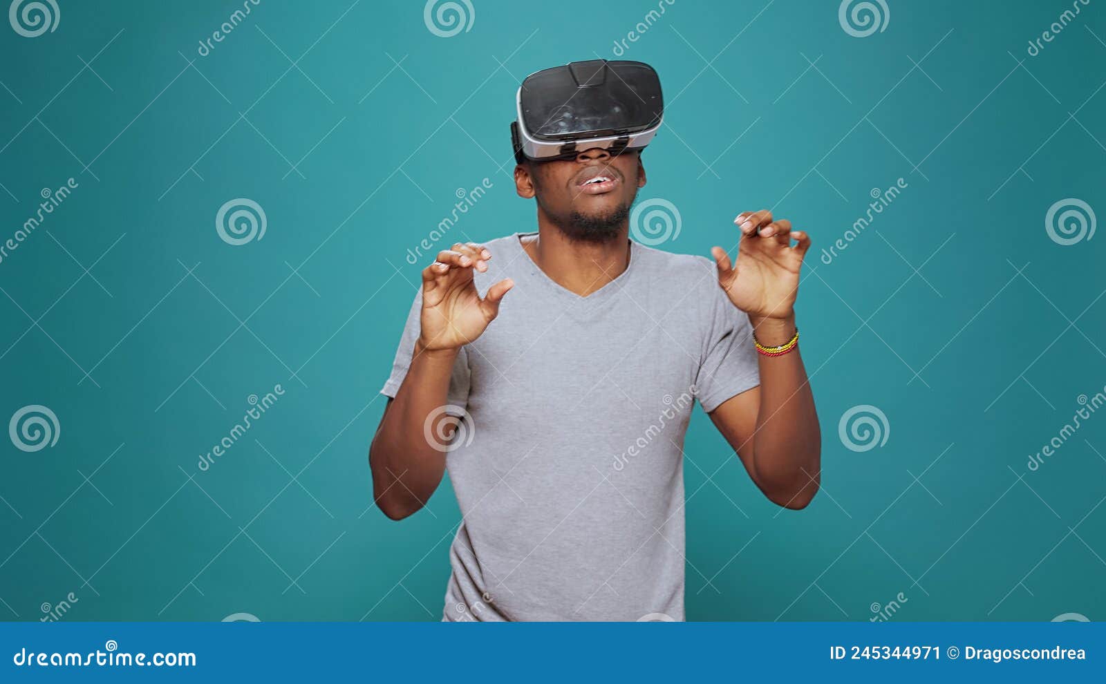 Modern Adult Having Fun with Vr Glasses Game on Camera Stock Image Image of virtual, goggles