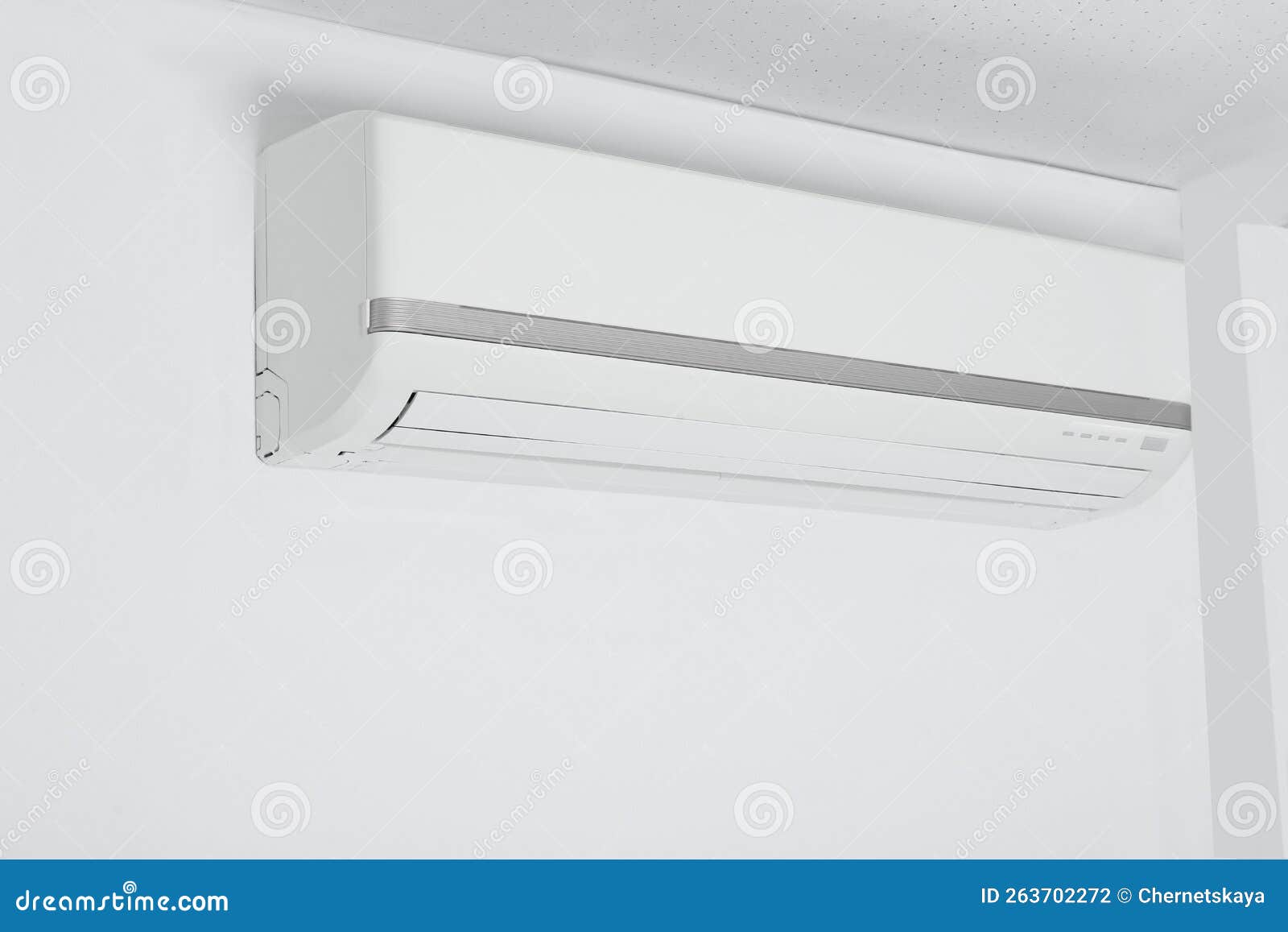 Modern Air Conditioner Hanging on White Wall Stock Photo Image of