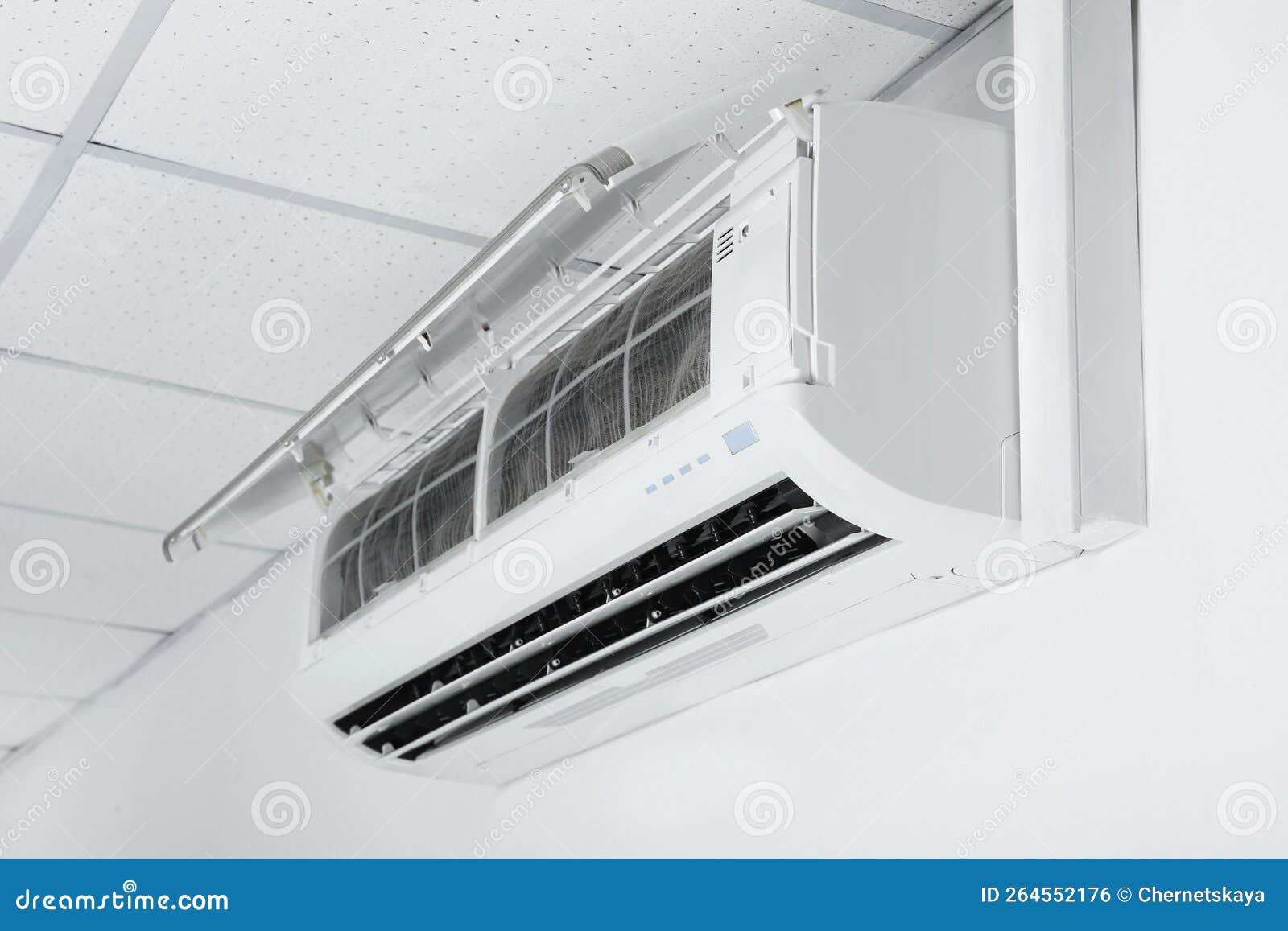 Modern Air Conditioner Hanging on White Wall Stock Photo Image of
