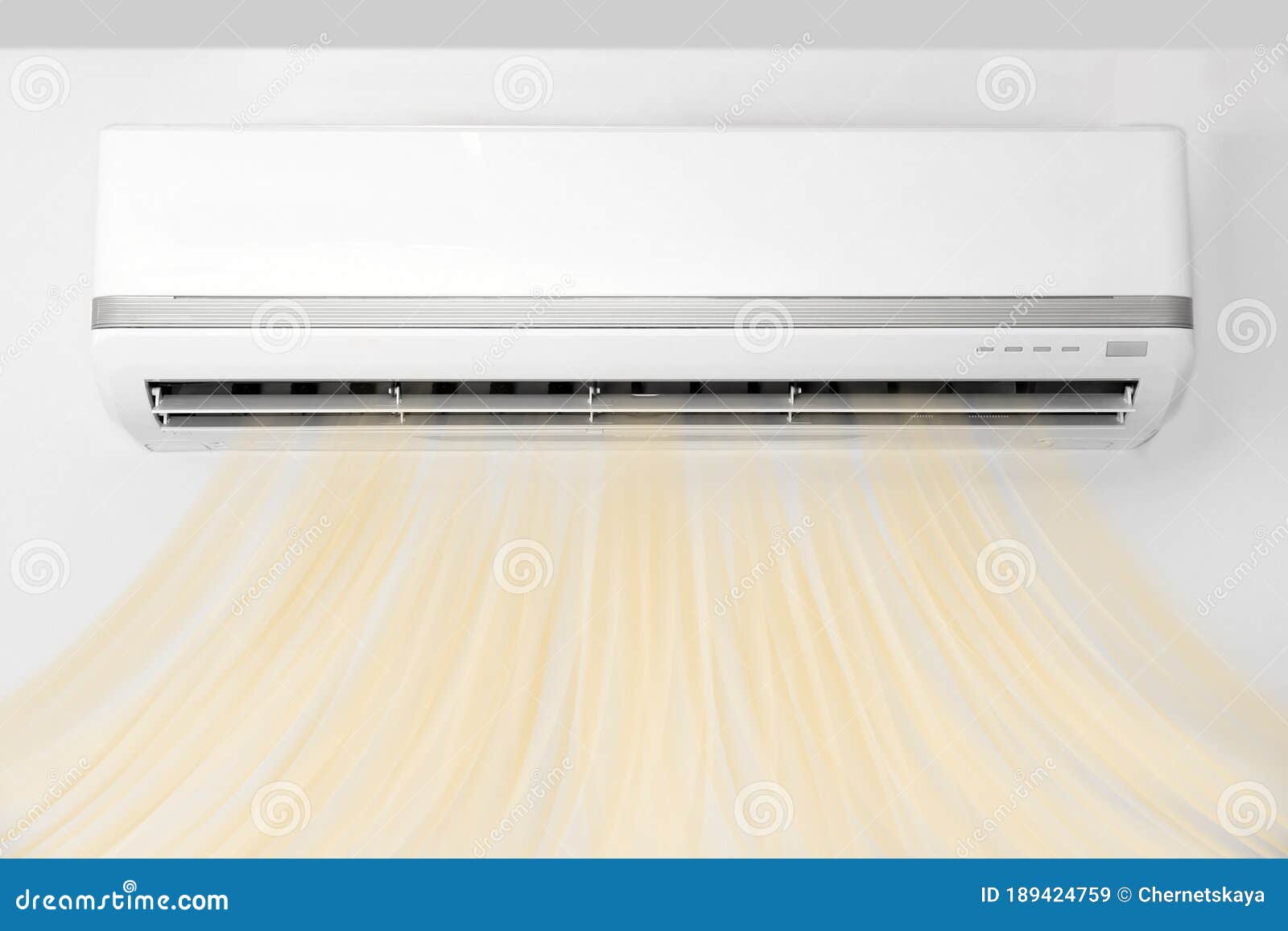 Modern Air Conditioner on White Wall Stock Image Image of house