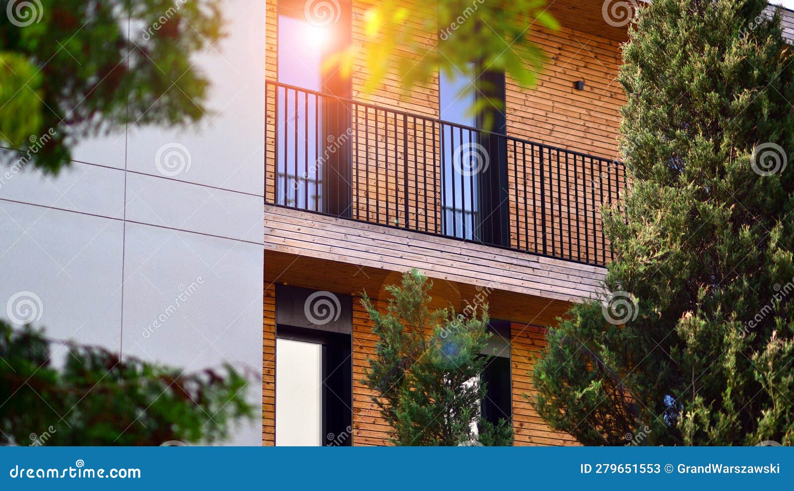 Modern Apartment Building in a Residential Area of ??a City. Stock