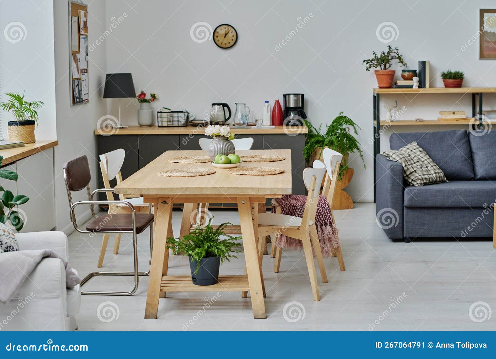 Modern Apartment with Dining Table Stock Image Image of sofa