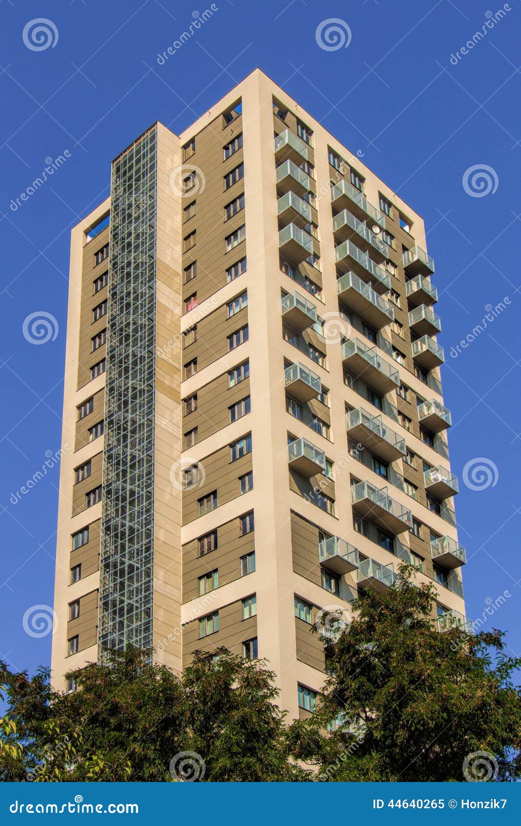Modern apartment house stock image. Image of balcony 44640265