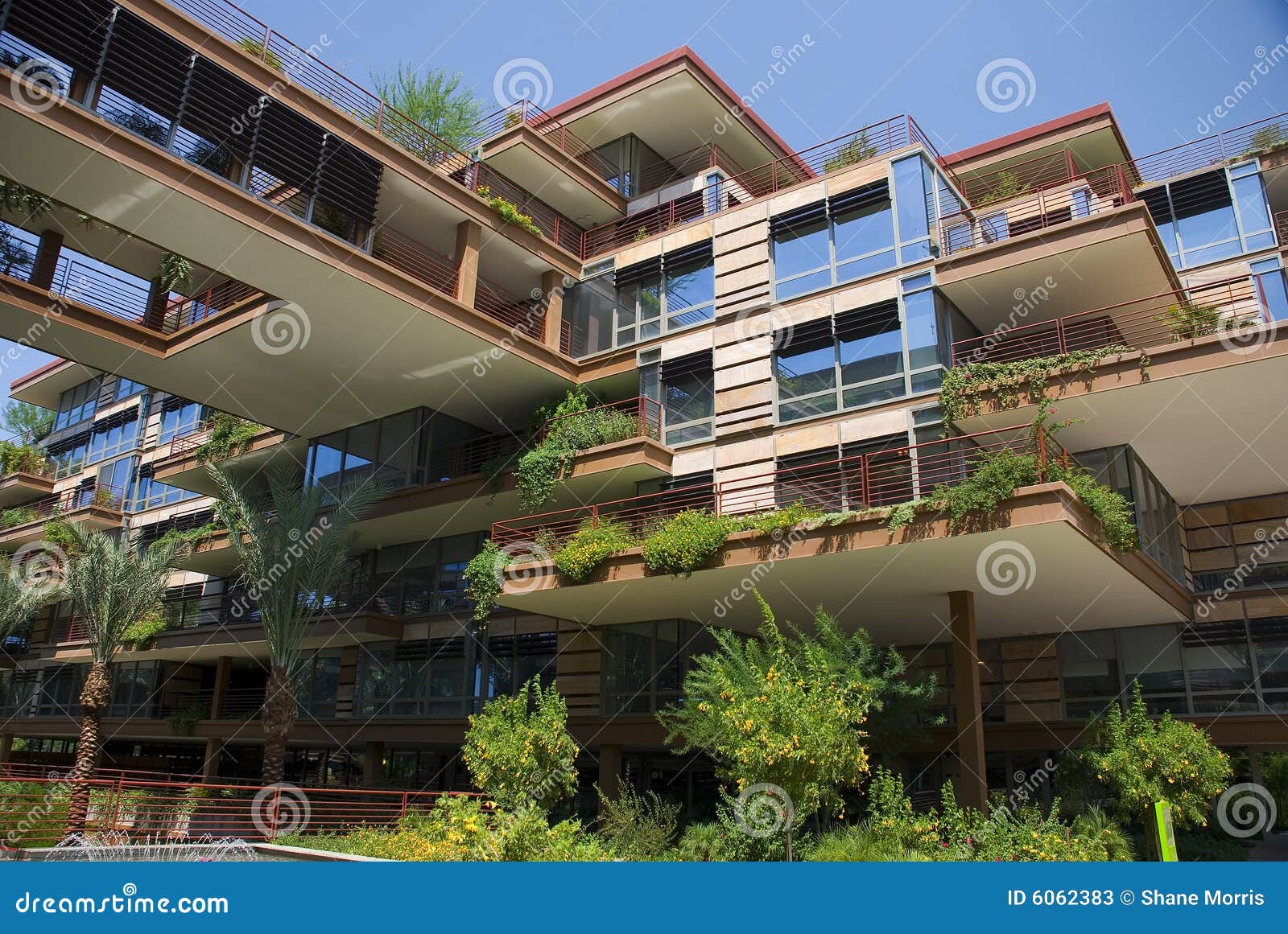 Modern Apartments With Sky Walk Stock Image Image Of Skywalk