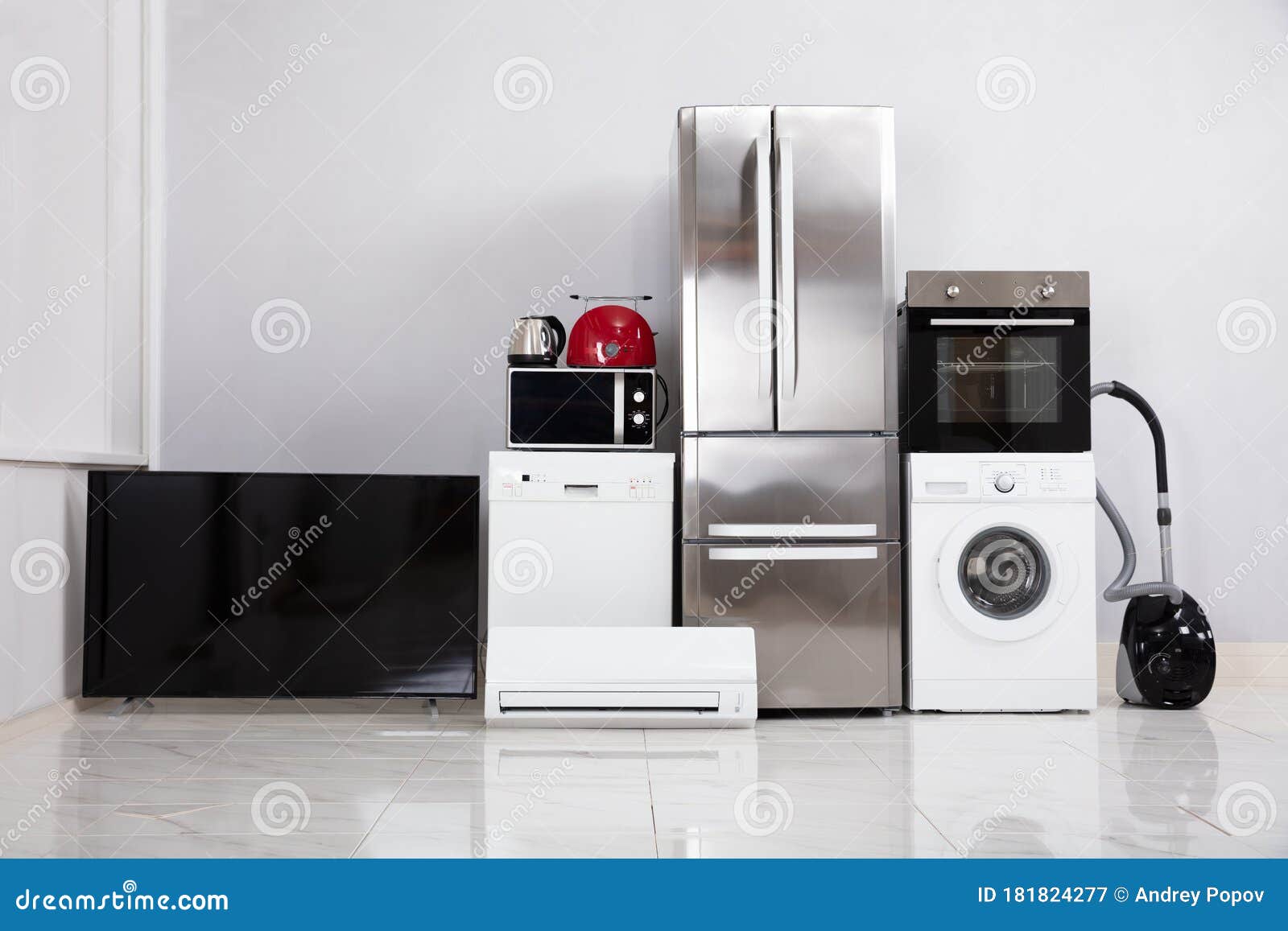 Modern Appliances in New Kitchen Apartment Stock Image Image of