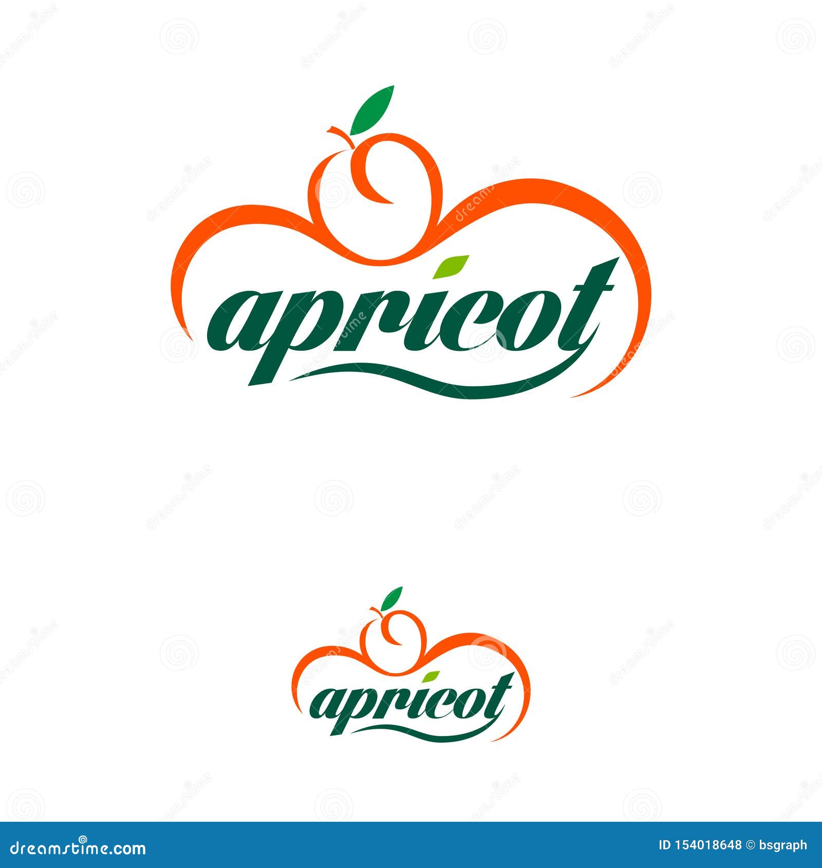 Modern Apricot Logo Design Template Stock Illustration Illustration