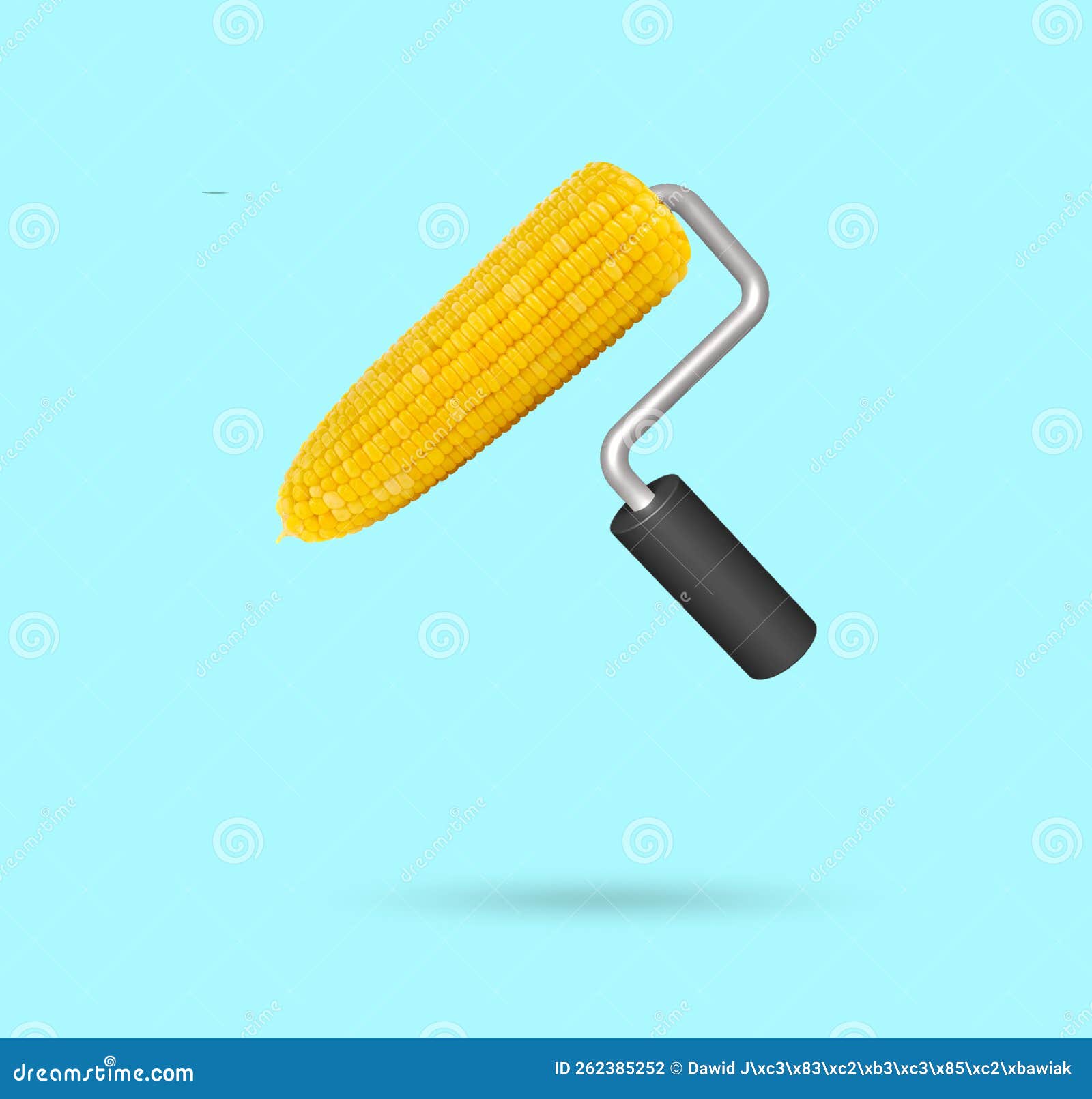 Corn Paint Roller. Modern Food Concept Stock Illustration