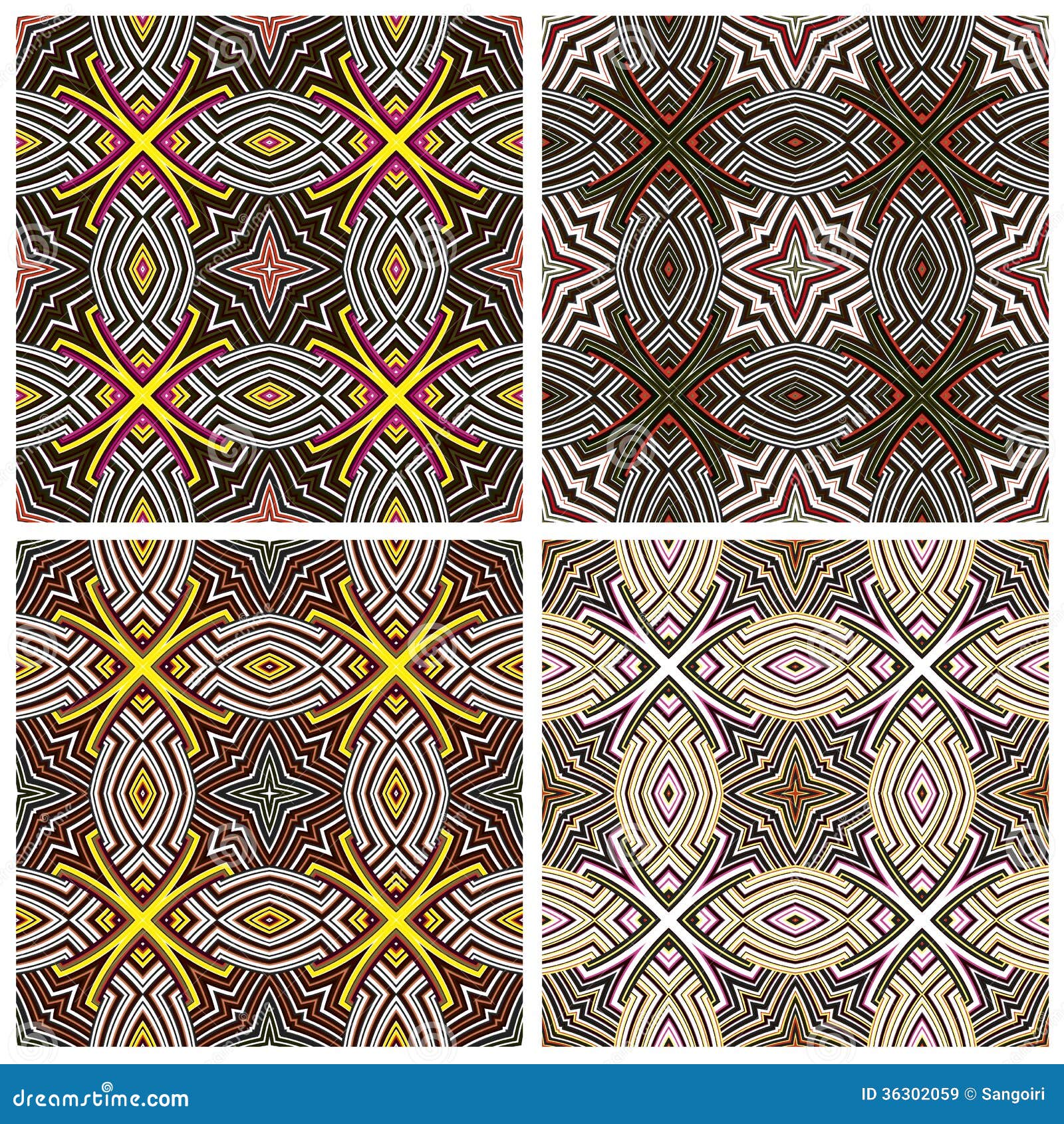 modern art design kenya seamless vector pattern vivid colors derived east african spiritual symbols 36302059