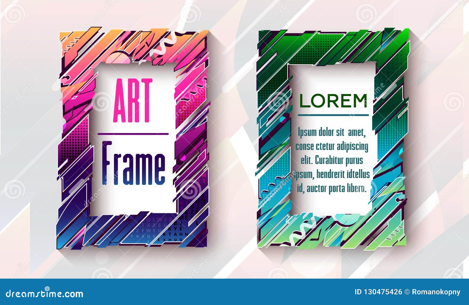 Modern Art Frames with Abstact Elements Stock Vector - Illustration of ...