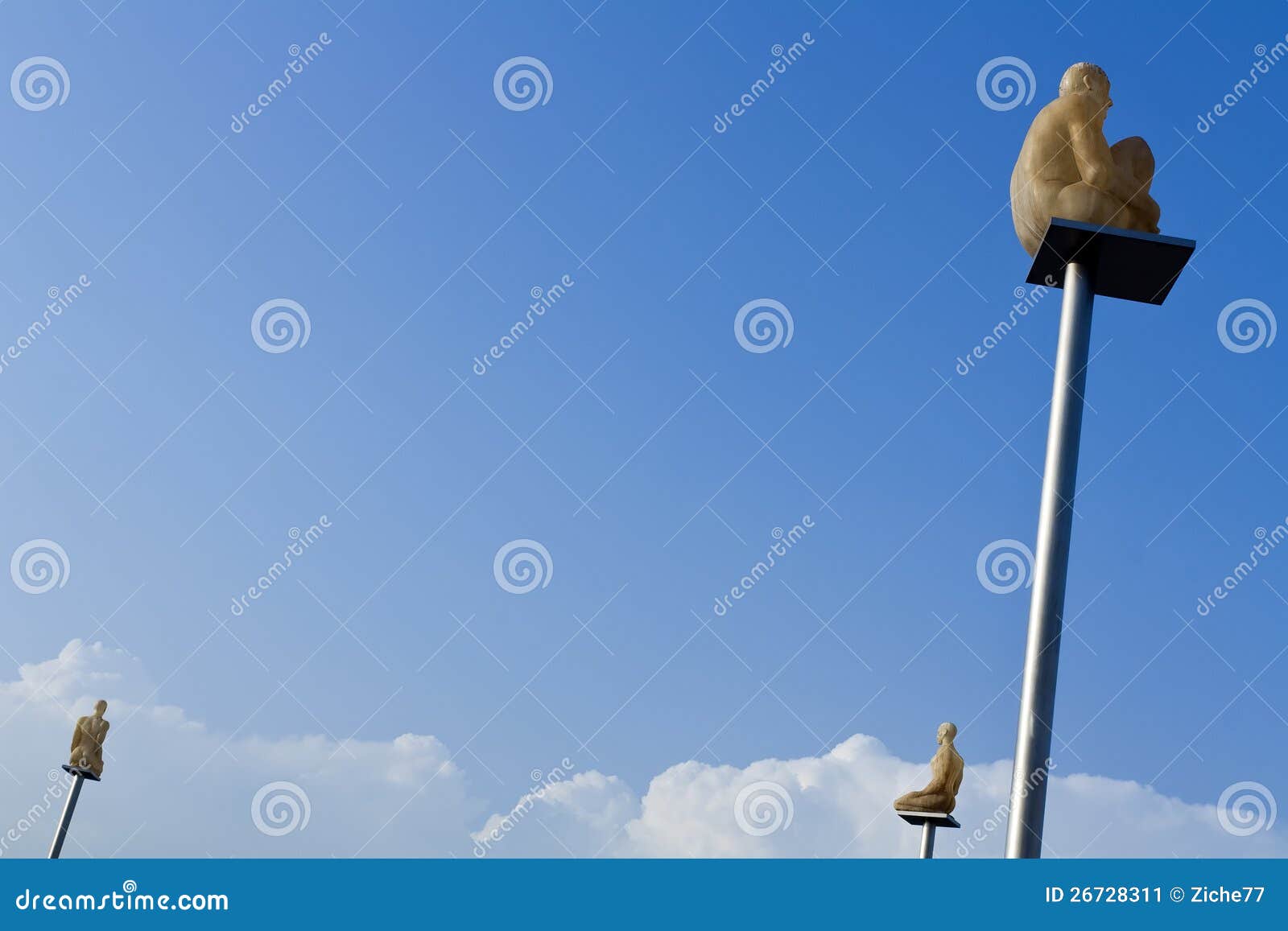 Modern Art Statues in the Sky Editorial Photo Image of center