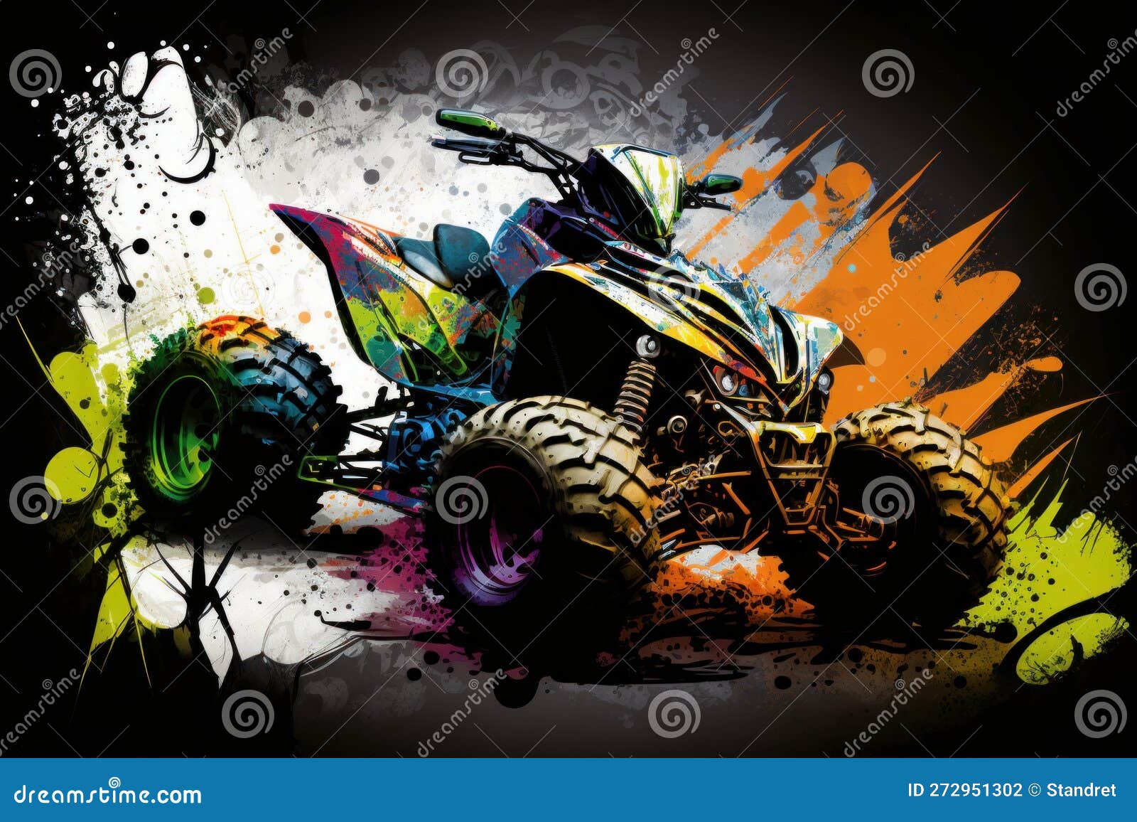 Modern ATV. Colorful Paint. Beautiful Creative Art Stock Illustration