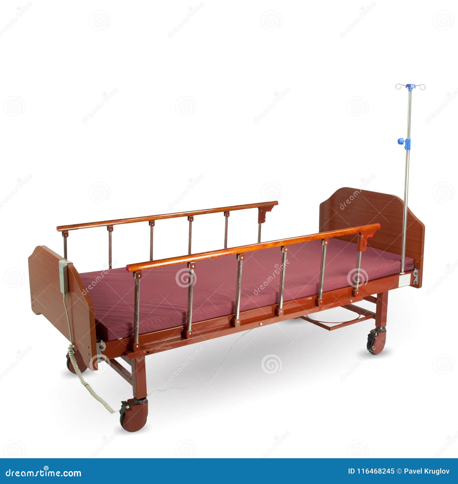 Modern Automatic Bed For A Hospital Isolated On White Stock Image