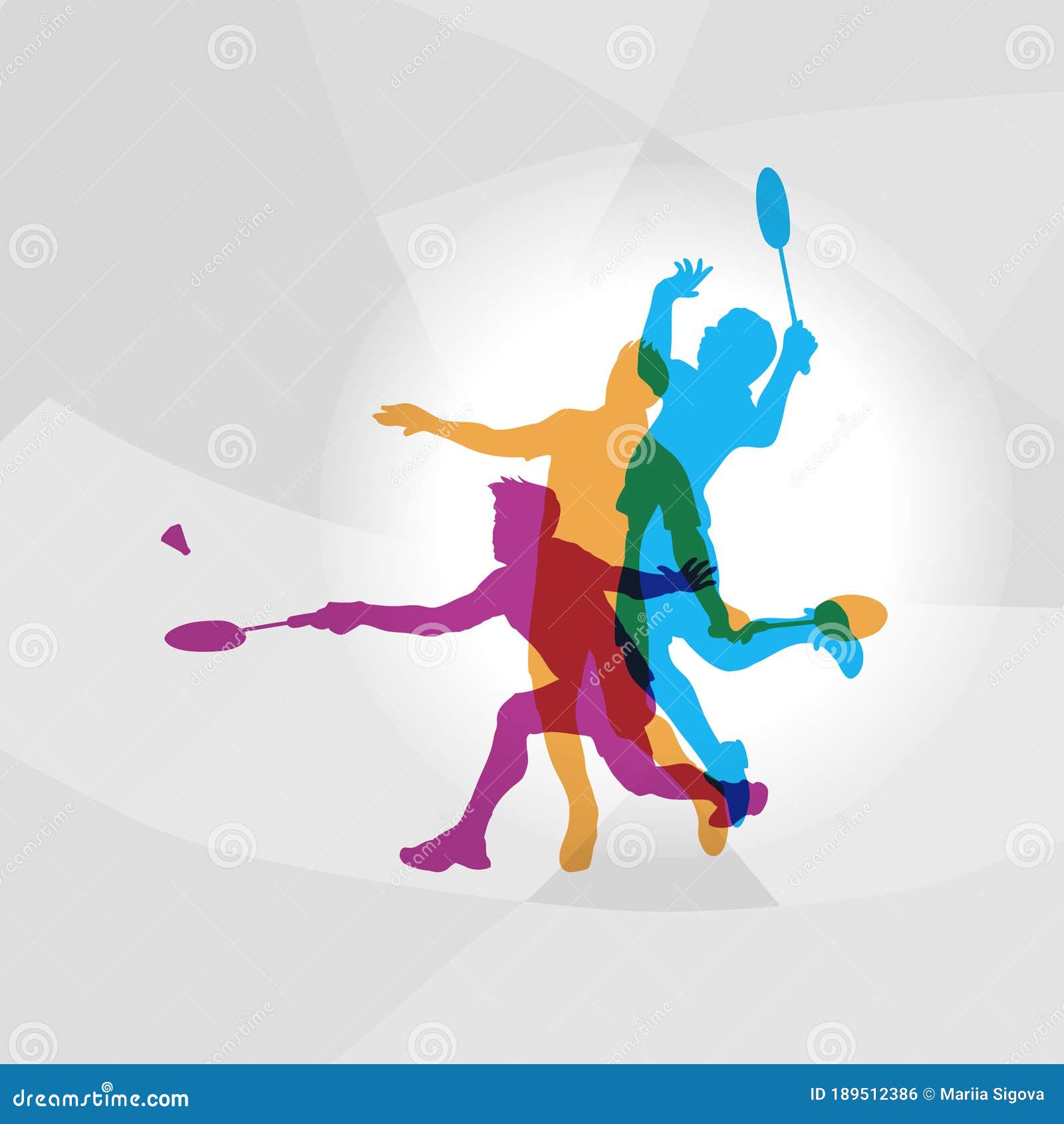 Modern Badminton Players in Action Logo Vector Stock Vector - Illustration  of association, shop: 189512386