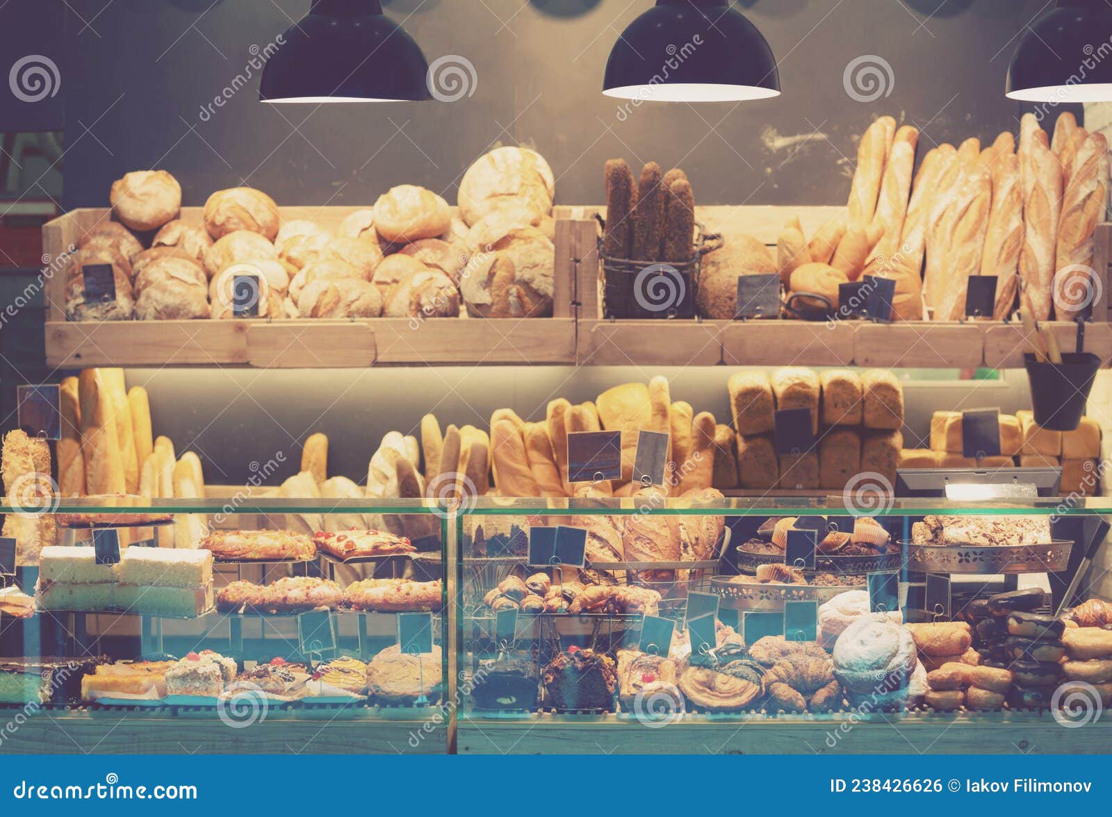Modern Bakery with Assortment of Bread Stock Photo Image of grain