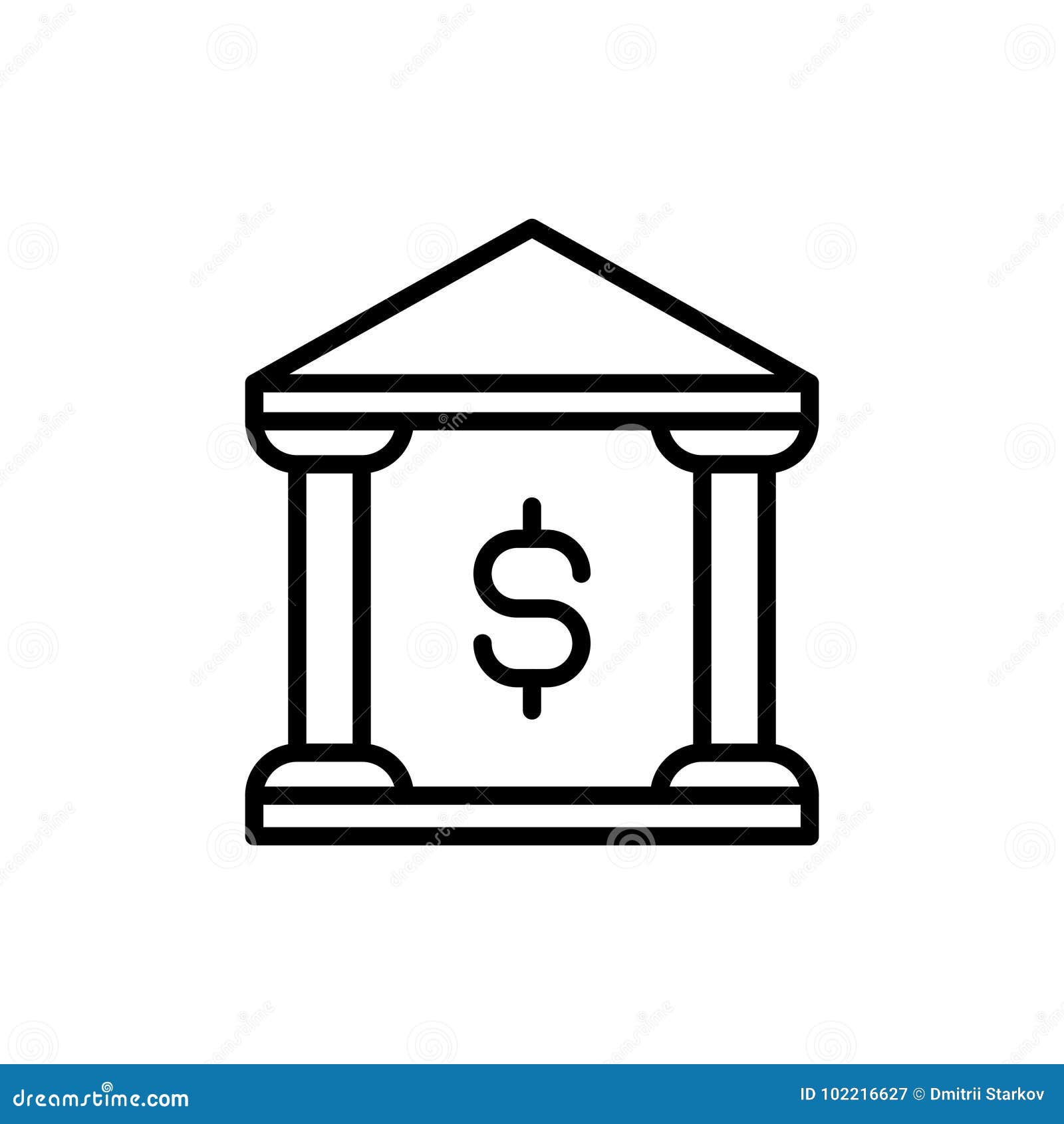 Modern bank line icon. stock vector. Illustration of financial - 102216627