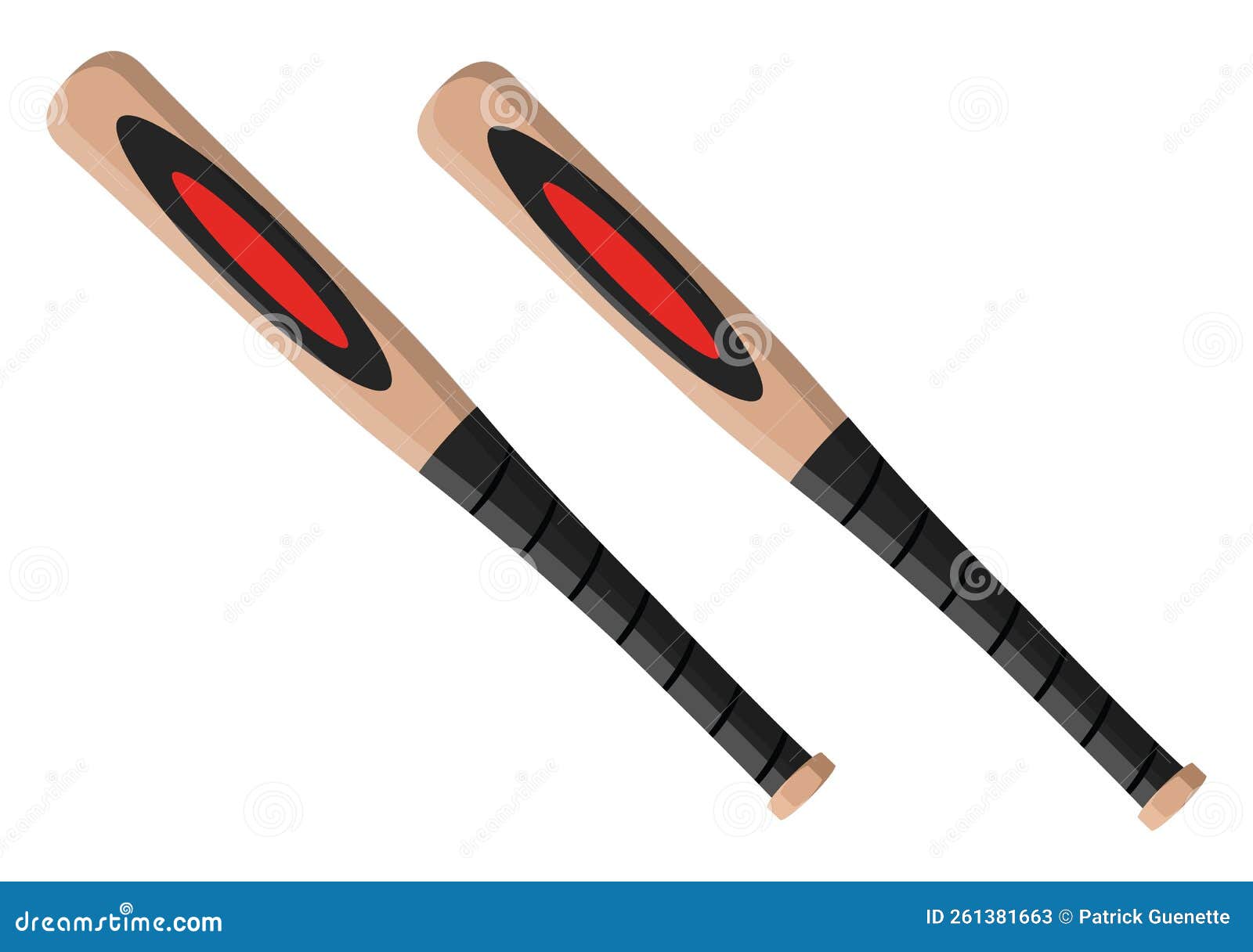 Modern baseball bats, icon stock vector. Illustration of label 261381663