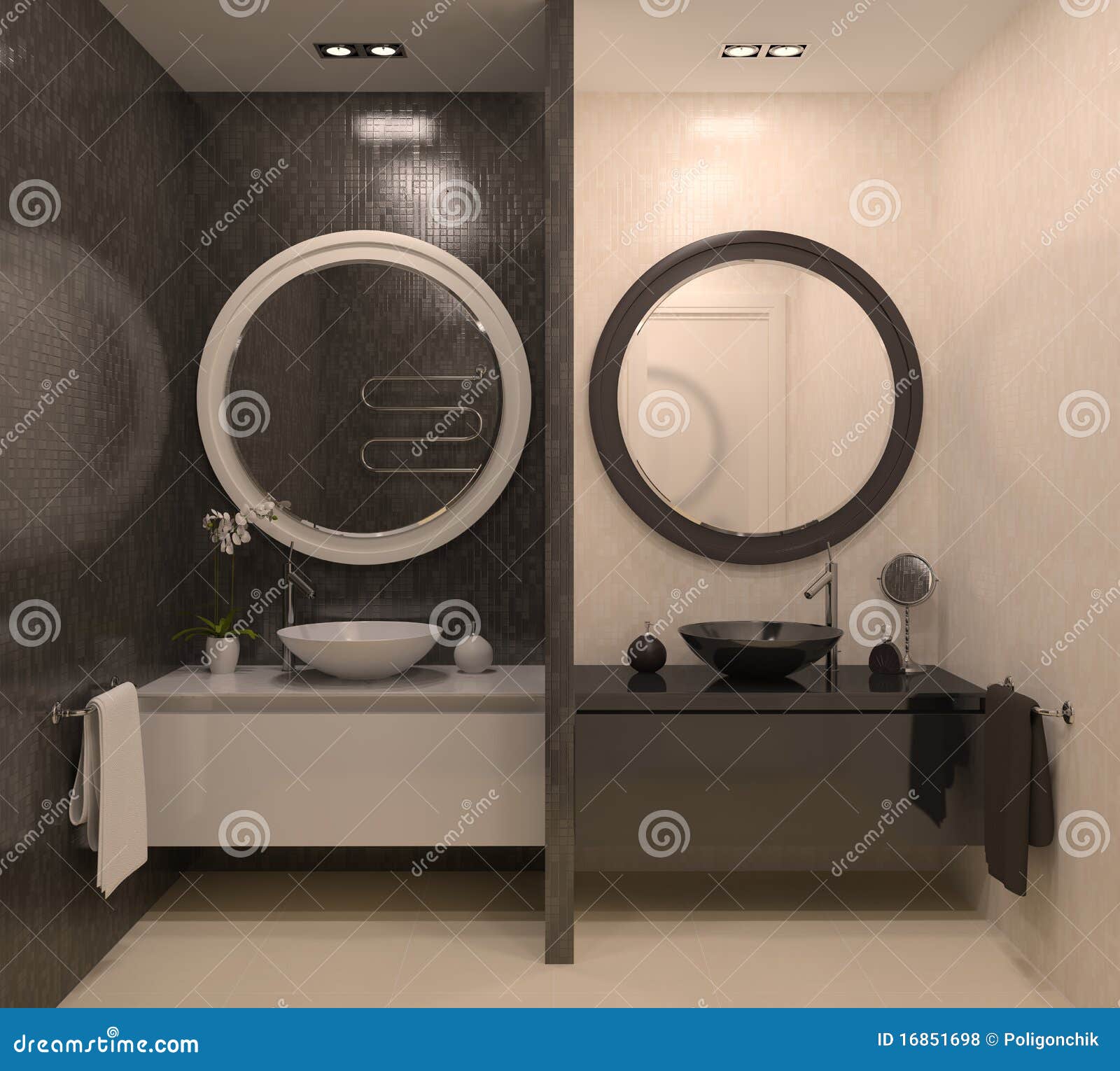 Modern bathroom. Modern bathroom interior. 3d render.