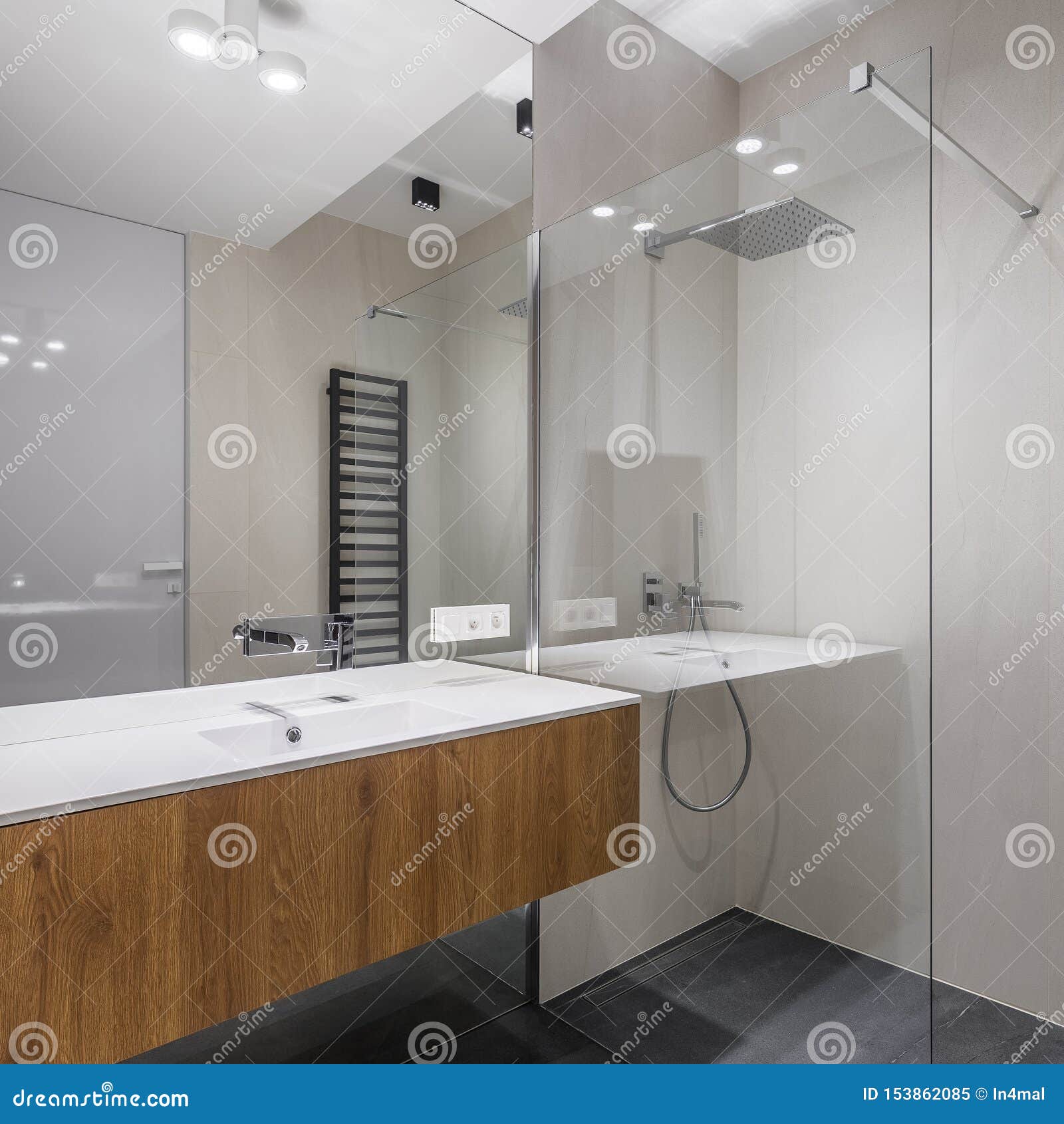 Modern Bathroom With Basin Cabinet Stock Image Image Of Home
