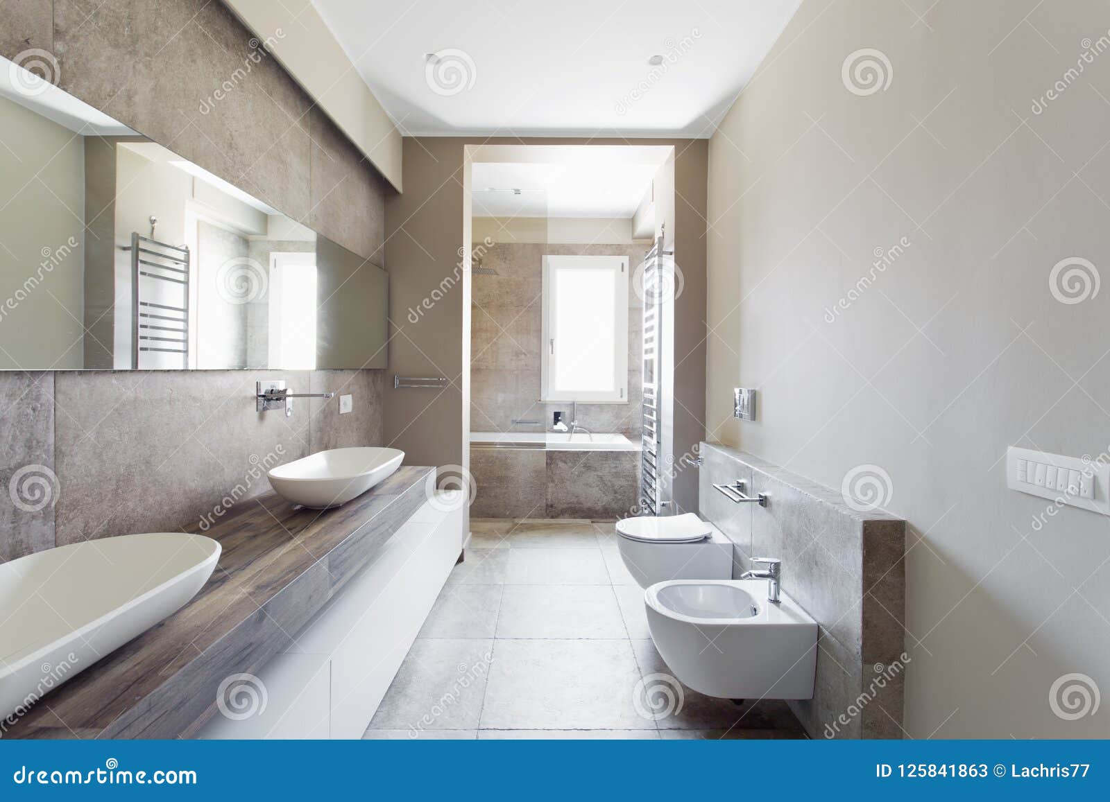 Modern Bathroom With Double Sink Stock Image Image Of Corian