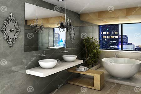 Modern bathroom stock photo. Image of ceramic, floral - 32738166