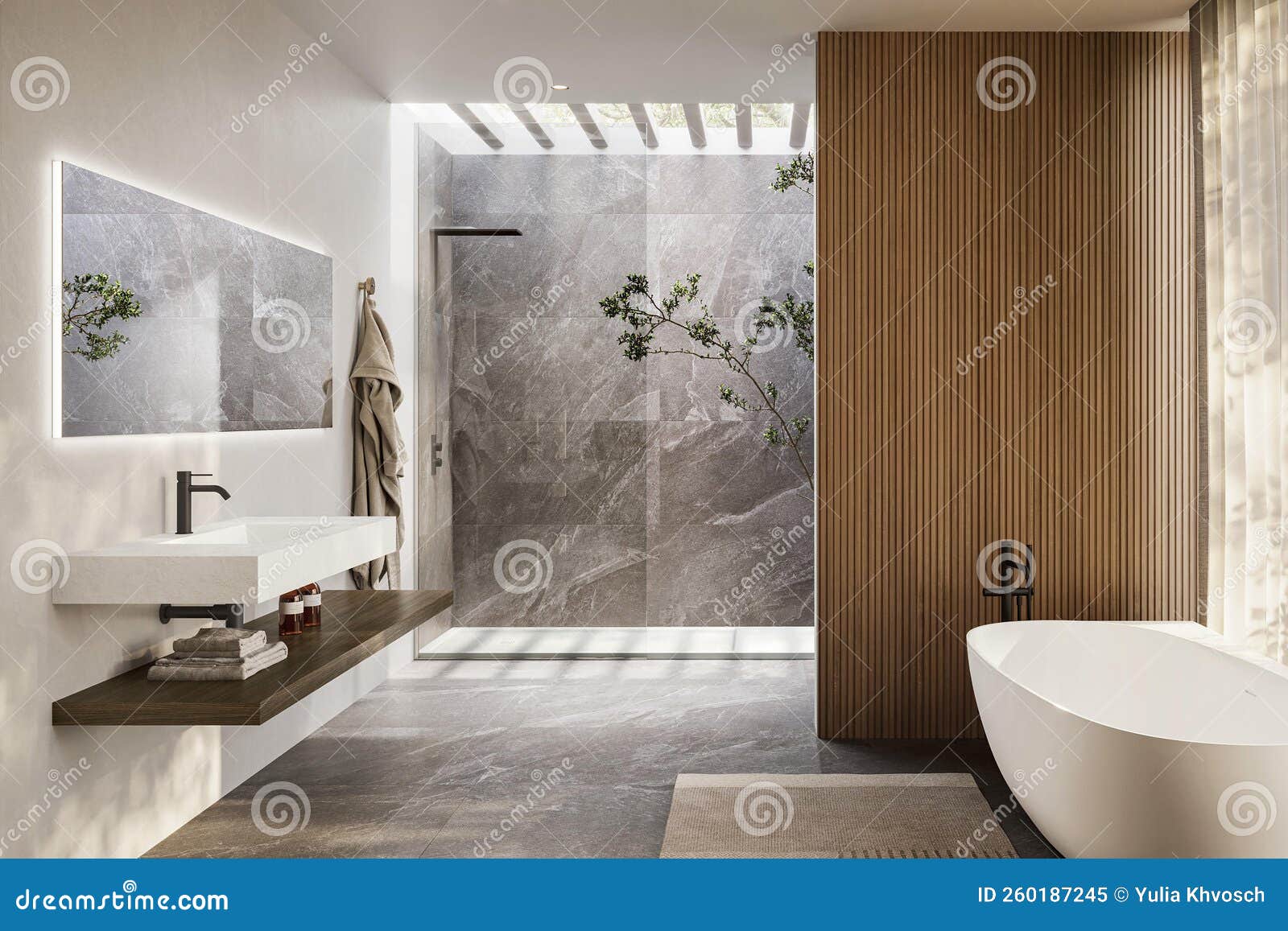 Berlin Germany May 12 2020 Modern Bathroom Interior in Minimal