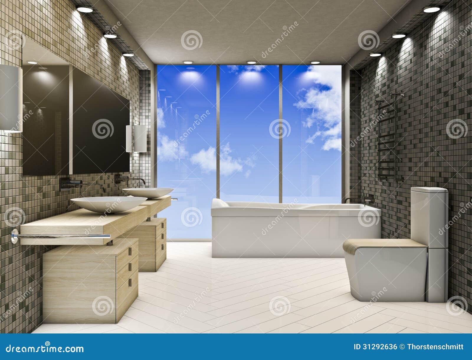Modern Bathroom stock illustration. Illustration of fresh - 31292636